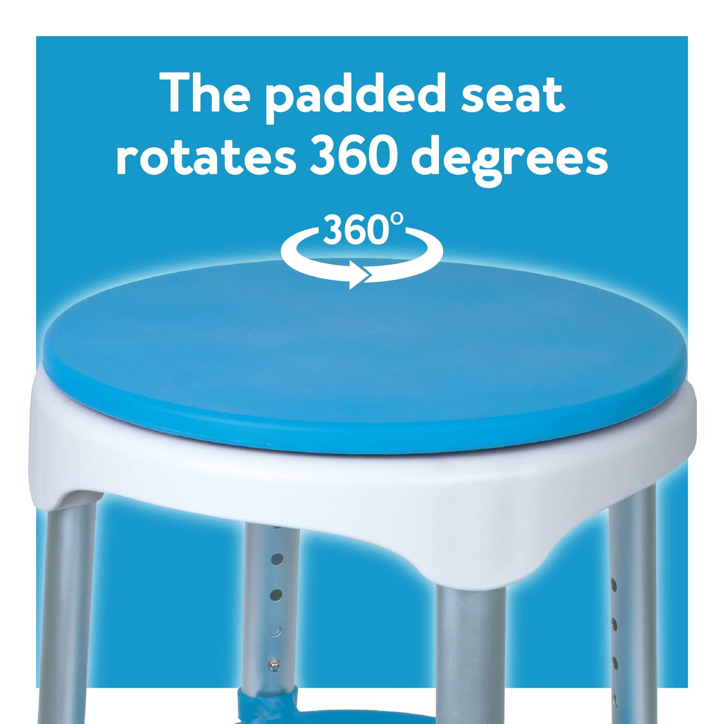 Carex EZ Swivel Stool, 7 Pounds, for Assistance in Bath or Shower, Sturdy Frame Supports Entry and Exit from Bath