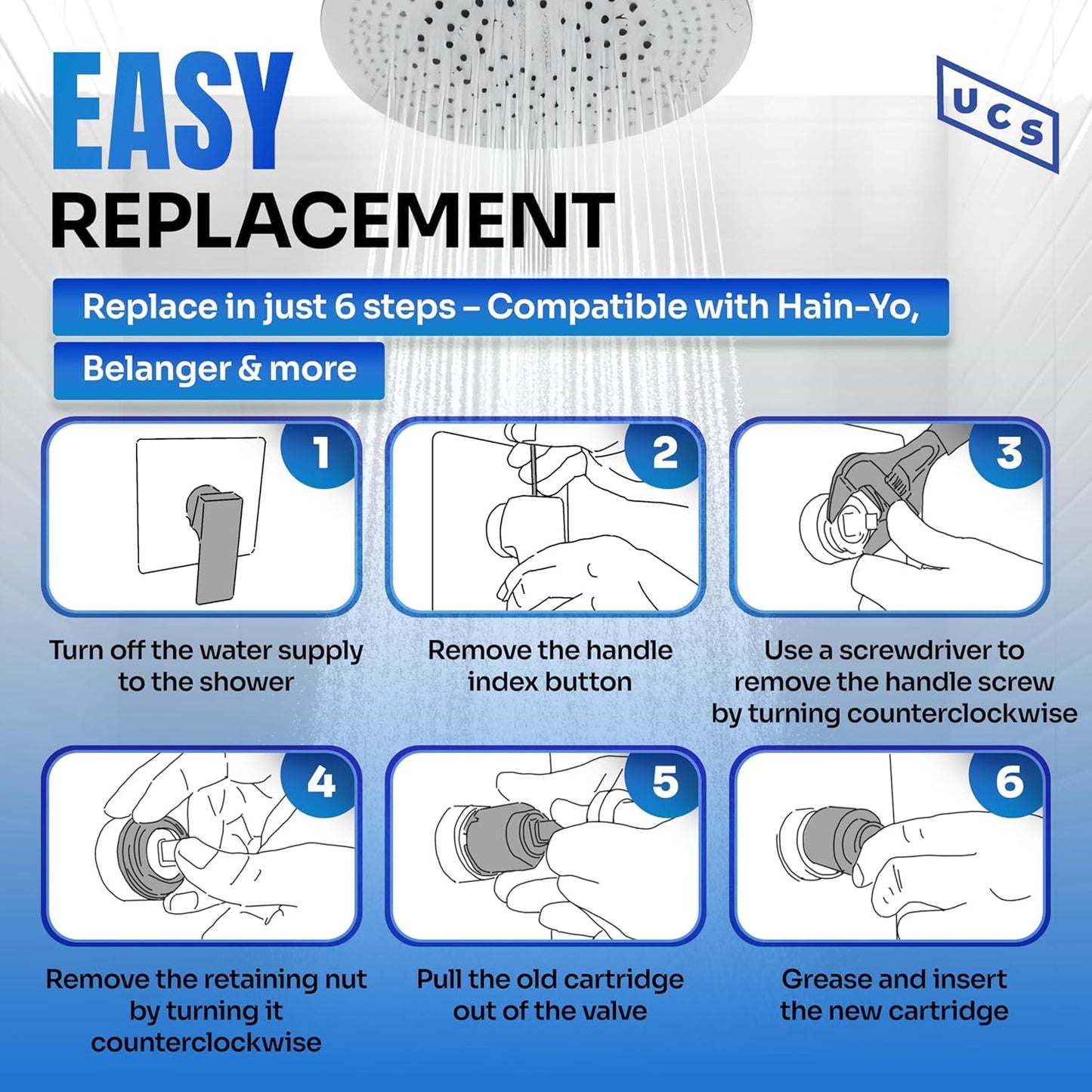 Belanger FC9AC010 JH04BD Hain-Yo Ceramic Plastic Faucet Cartridge - Replacement Cartridge with Single Lever Cartridge - Pressure Balance Cartridge Replacement Low Torque Structure Type