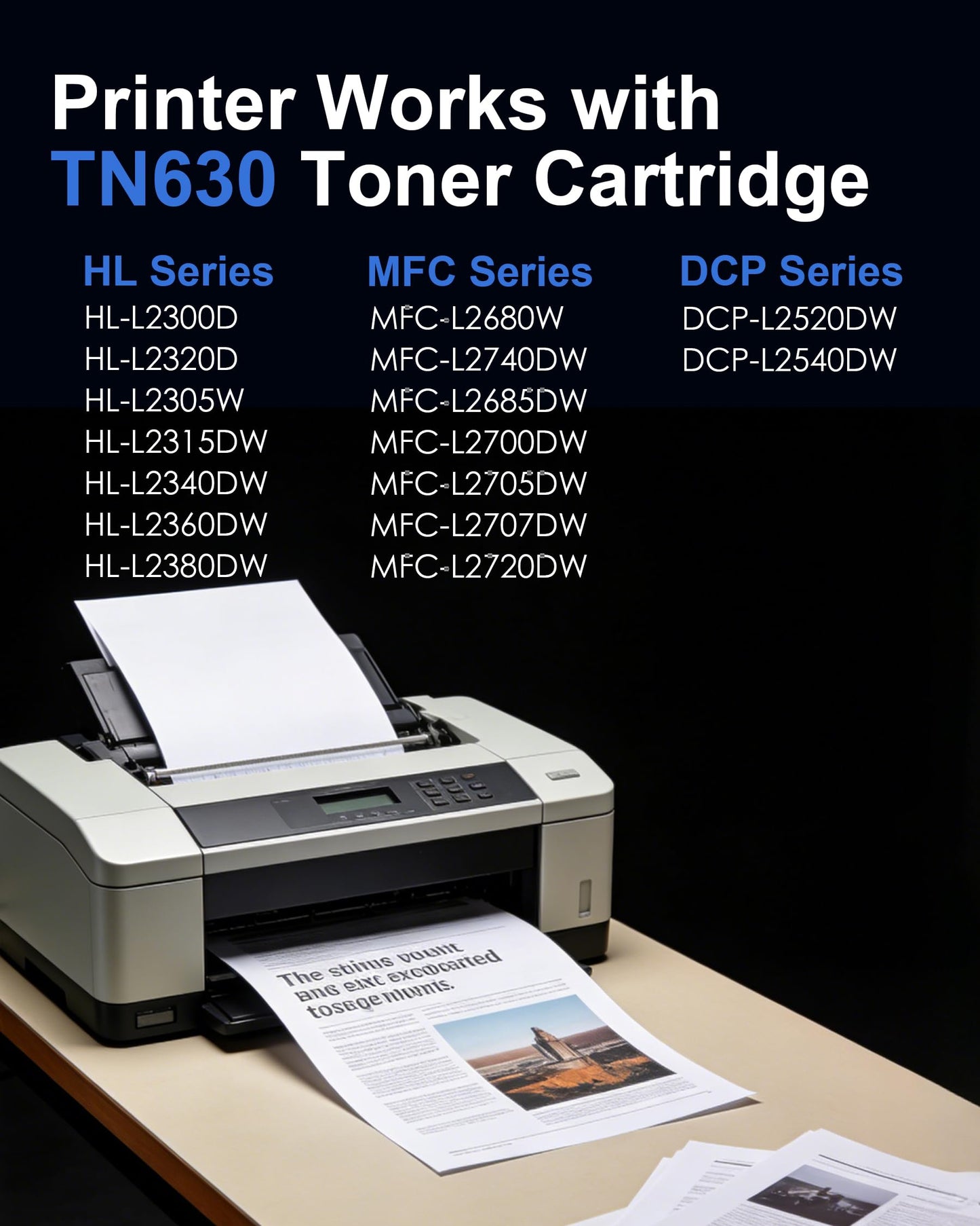 WLCelite TN630 Toner Cartridge Black 2 Pack Replacement for Brother TN630 TN-630 TN660 HL-L2380DW DCP-L2540DW HL-L2320D MFC-L2700DW MFC-L2685DW HL-L2360DW HL-L2305W MFC-L2720DW Printer