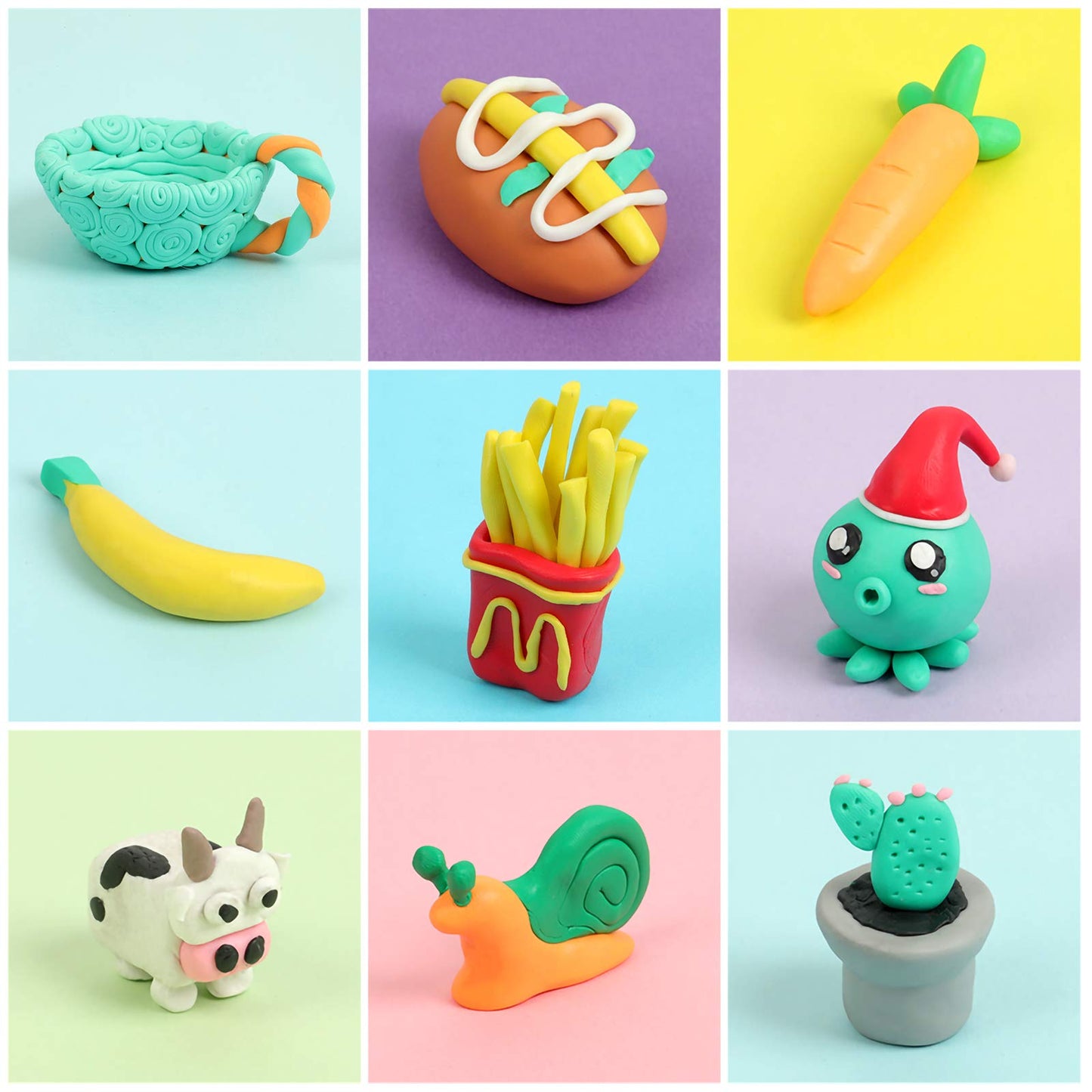 Polymer Clay 50 Colors, Modeling Clay for Kids DIY Starter Kits, Oven Baked Model Clay, Non-Sticky Molding Clays with Sculpting Tools, Gift for Children and Artists