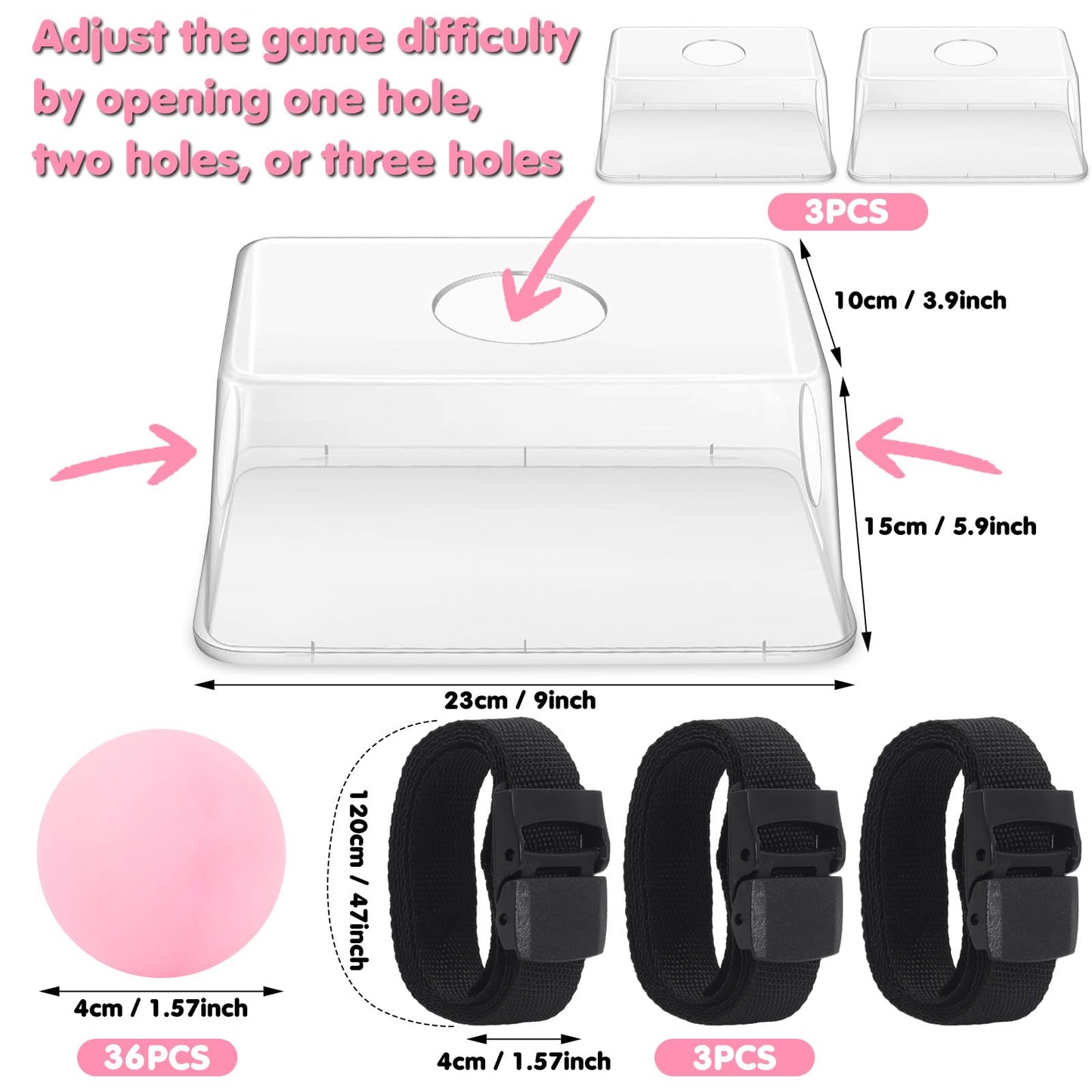 YUBAIHUI 3 Sets Baby Shower Games Funny Activities - Funniest Baby Shower Game Ever for Boy or Girl, Ping Pong Twerk Game (Pink)