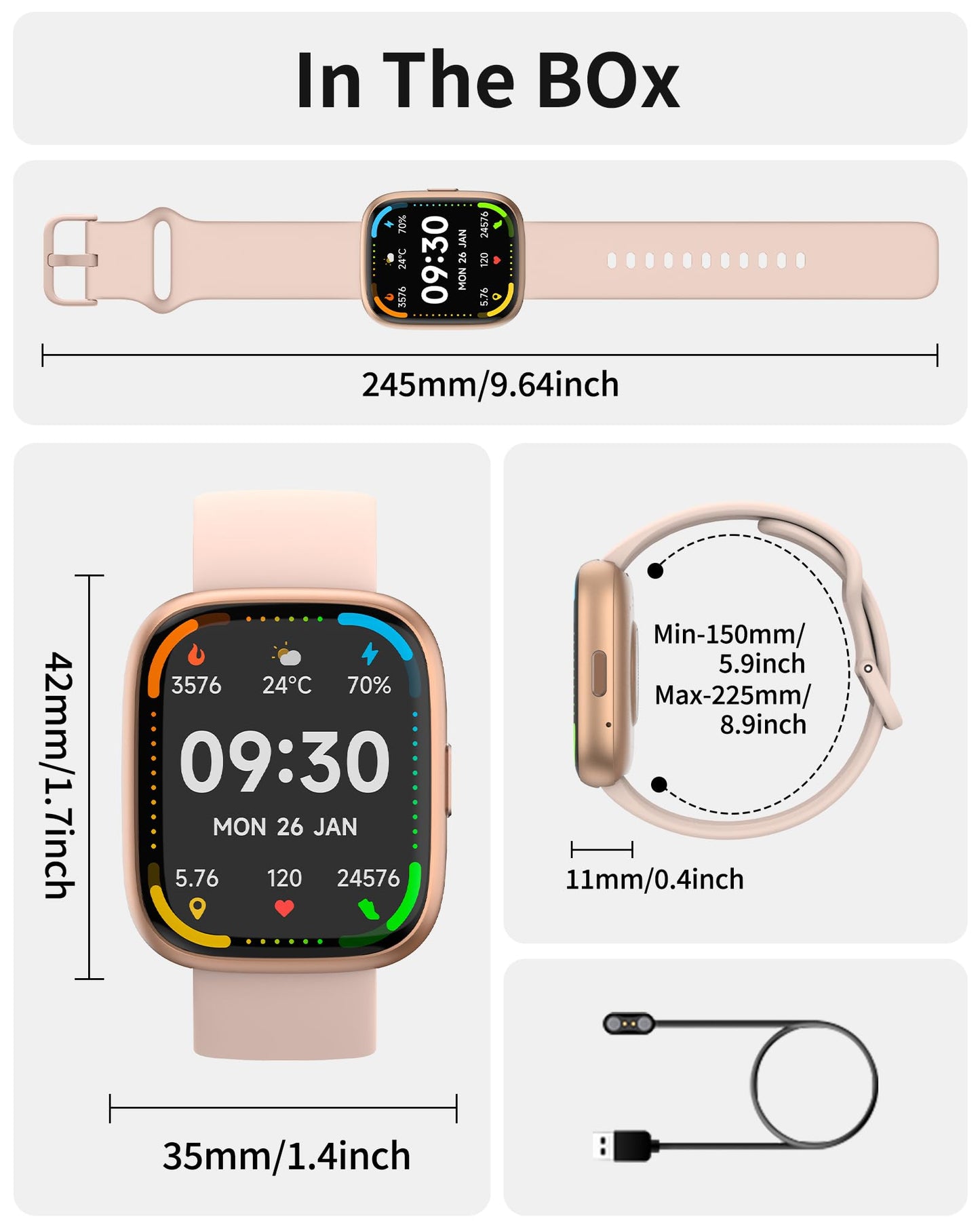 Smart Watch for Men Women, Bluetooth Calling, 1.83" HD Touch Screen Fitness Tracker, 100+ Sports Modes,Heart Rate Sleep Monitor， DIY Dial, IP68 Waterproof, Compatible with Android & iOS
