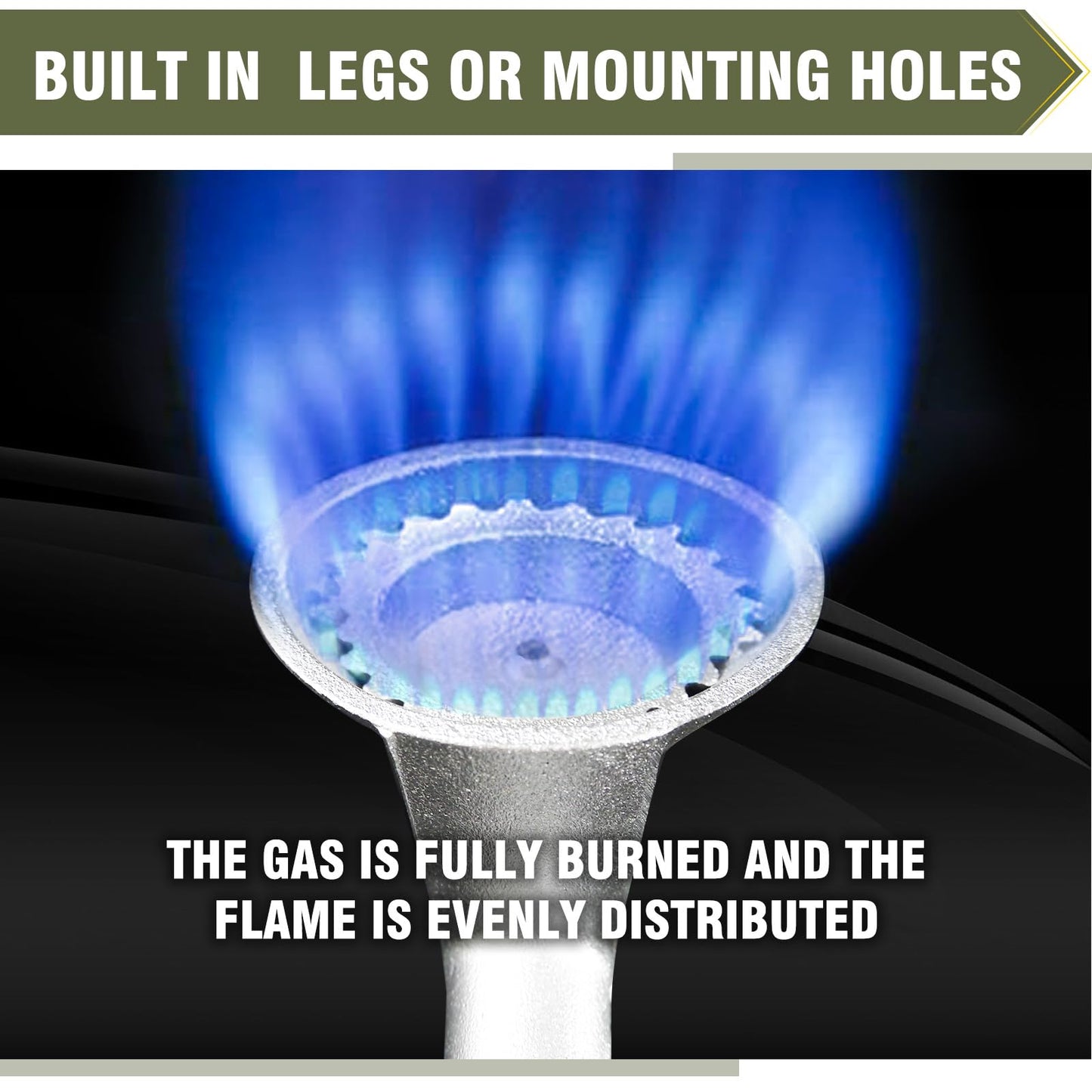 BESTFIRE High Pressure Cast-Iron Propane Burner Head,Taper Burner Head with 20 PSIG Adjustable High Pressure Propane Regulator with Hose and Brass Fitting for Propane Burner Head for Cooking Outdoor