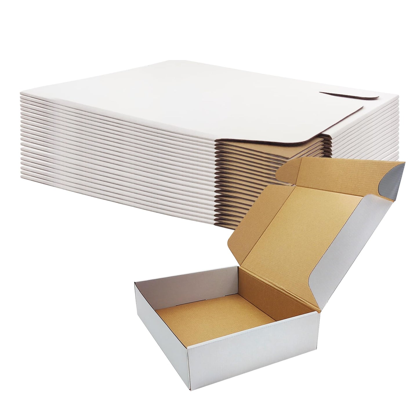 13x10x3 inch Shipping Boxes, White Corrugated Cardboard Box Literature Mailing Shipping Packaging Recyclable Storage Boxes and Craft Gifts Giving Products Business White Box Set of 20((13''x10''x3'')