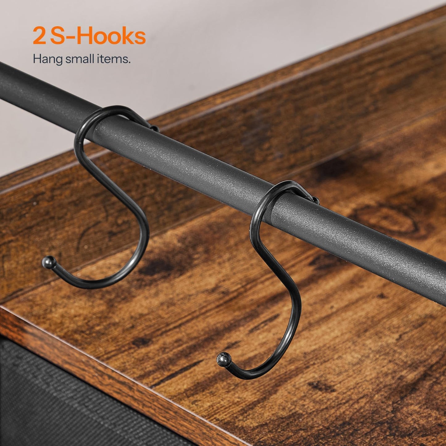 HOOBRO 2-Tier Printer Stand with Drawer, Under Desk Printer Table, Printer Cart with Storage, with Casters/Adjustable Feet, for Home Office, Study, Living Room, Rustic Brown and Black, BF20PS01