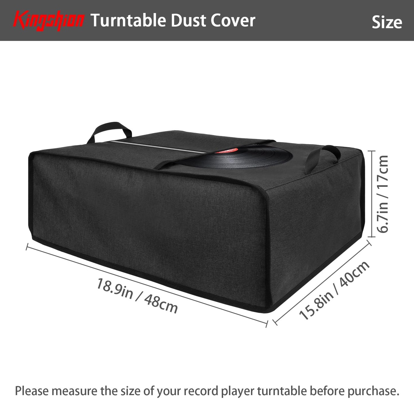Kingshion Turntable Dust Cover, Record Player Protective Case, Dust and Scratch Proof, Compatible with SL-Q300/SL-B250 /SL-B260/SL-BD20/SL-BD27/SL-BD35/SLD-20/SL-PC11/SL1200/SL1210 Pioneer PLX 1000