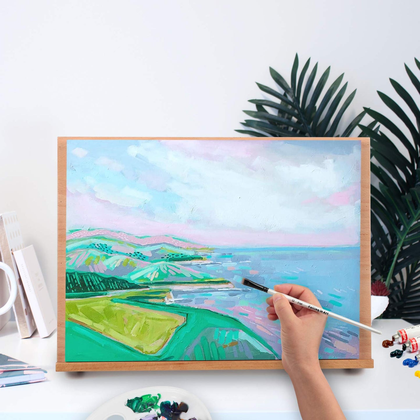 Drawing Tables & Boards, Falling in Art Adjustable Artist Painting and Display Easel, Wood Drafting Table Easel Drawing and Sketching Board, 16 1/2 Inches by 12 1/8 Inches