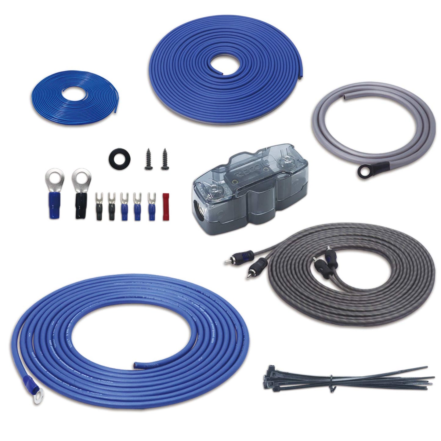 RECOIL RCK-4 Complete Amplifier Wiring Kit 25mm² (4 AWG) CCA with RCA OFC for Cars