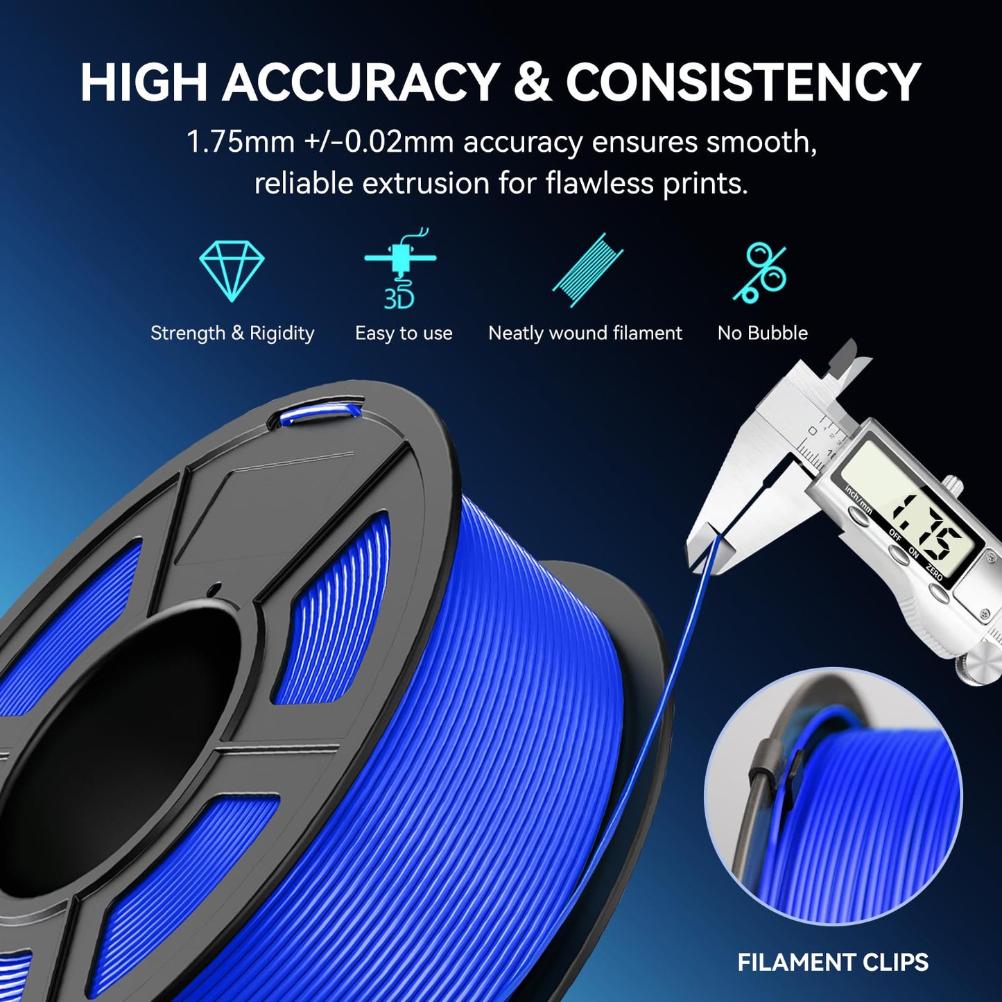 JAYO PETG Filament 1.75mm Bundle 4.4KG, Strong Toughness PETG 3D Printer Filament, Dimensional Accuracy +/- 0.02 mm, Fits for Most FDM 3D Printers (Black, White, Blue, Red).