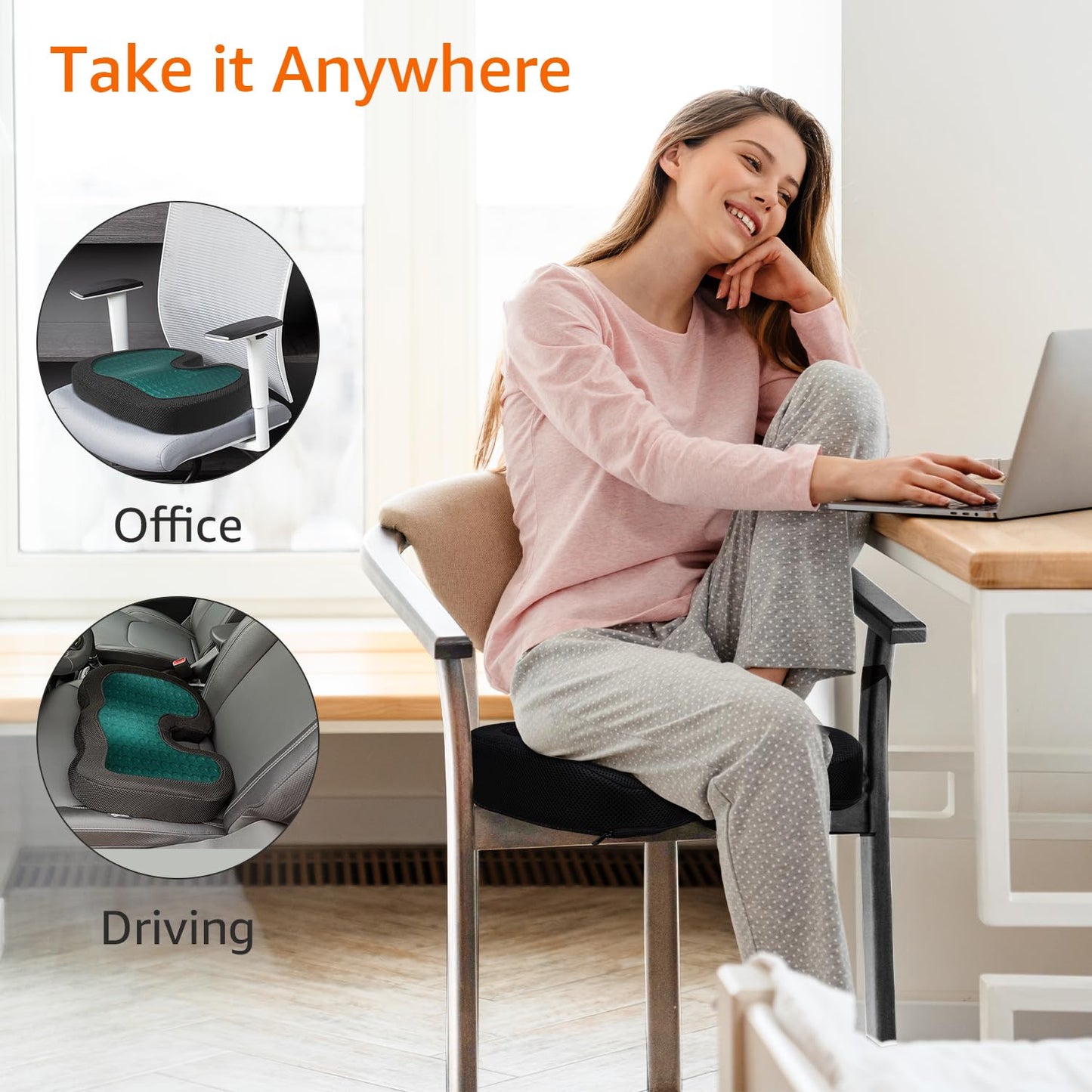 Amazon Basics Gel Enhanced Seat Cushion for Office Chair
