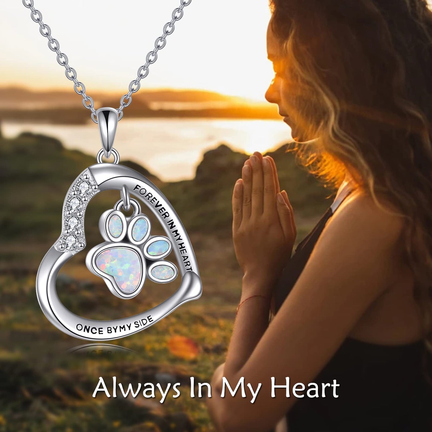 YFN Paw Urn Necklace Sterling Silver Dog Cat Paw Ashes Pendant Pet Cremation Memorial Jewelry Paw Print Gift for Women