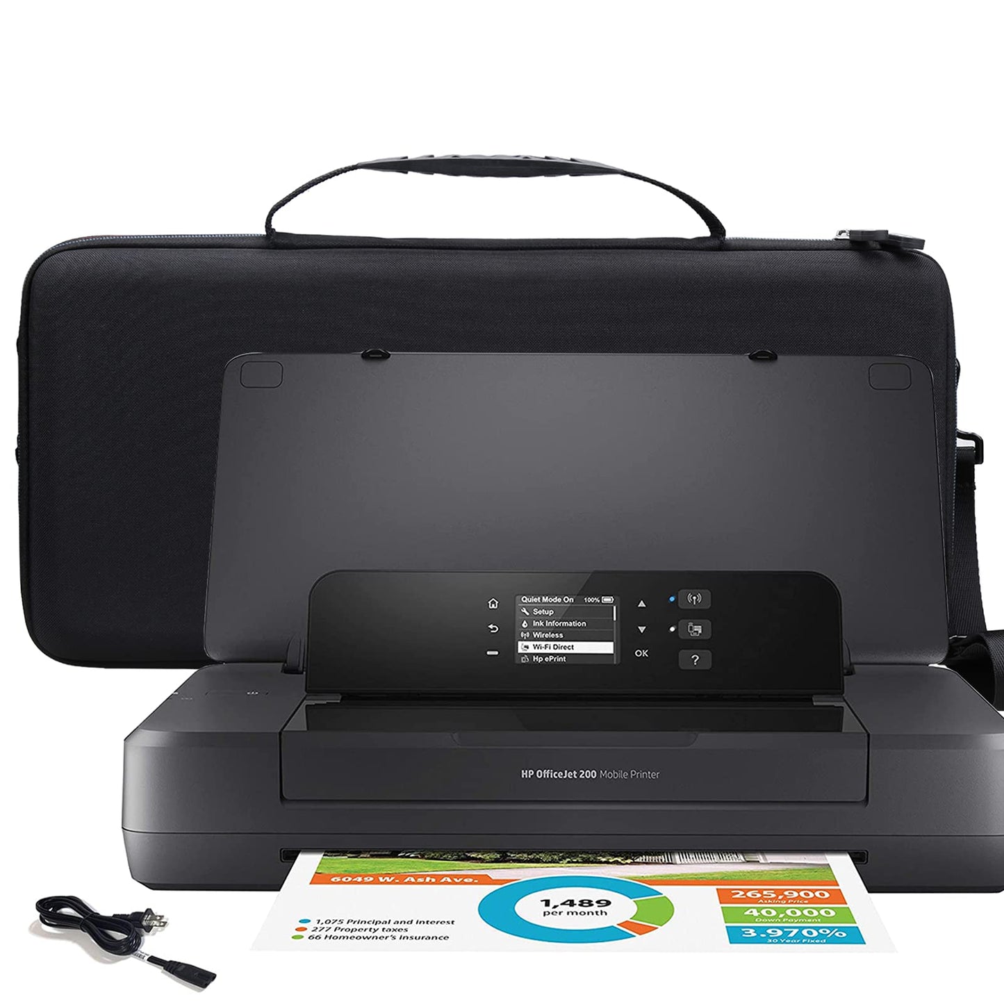 Mchoi Hard Travel Case for HP OfficeJet 200 Portable Printer (CZ993A), Case Only, Black and Orange