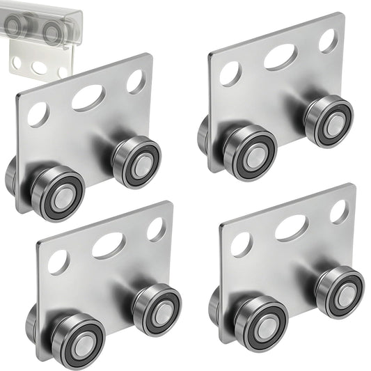 BiJun 4 Wheel Trolley Assembly Roller Bearing Trolley Assembly for Use with 1-5/8" Wide and All1-5/8 Taller Strut Channel 2pc (4)