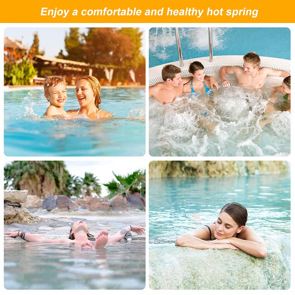 ACETOP Spa Mineral Stick 4 Pack Hot Tub Filter with 4 Months Lifetime Cartridge Universal for Spas Filters Swimming Pool Fish Pond (4Pcs (Yellow))