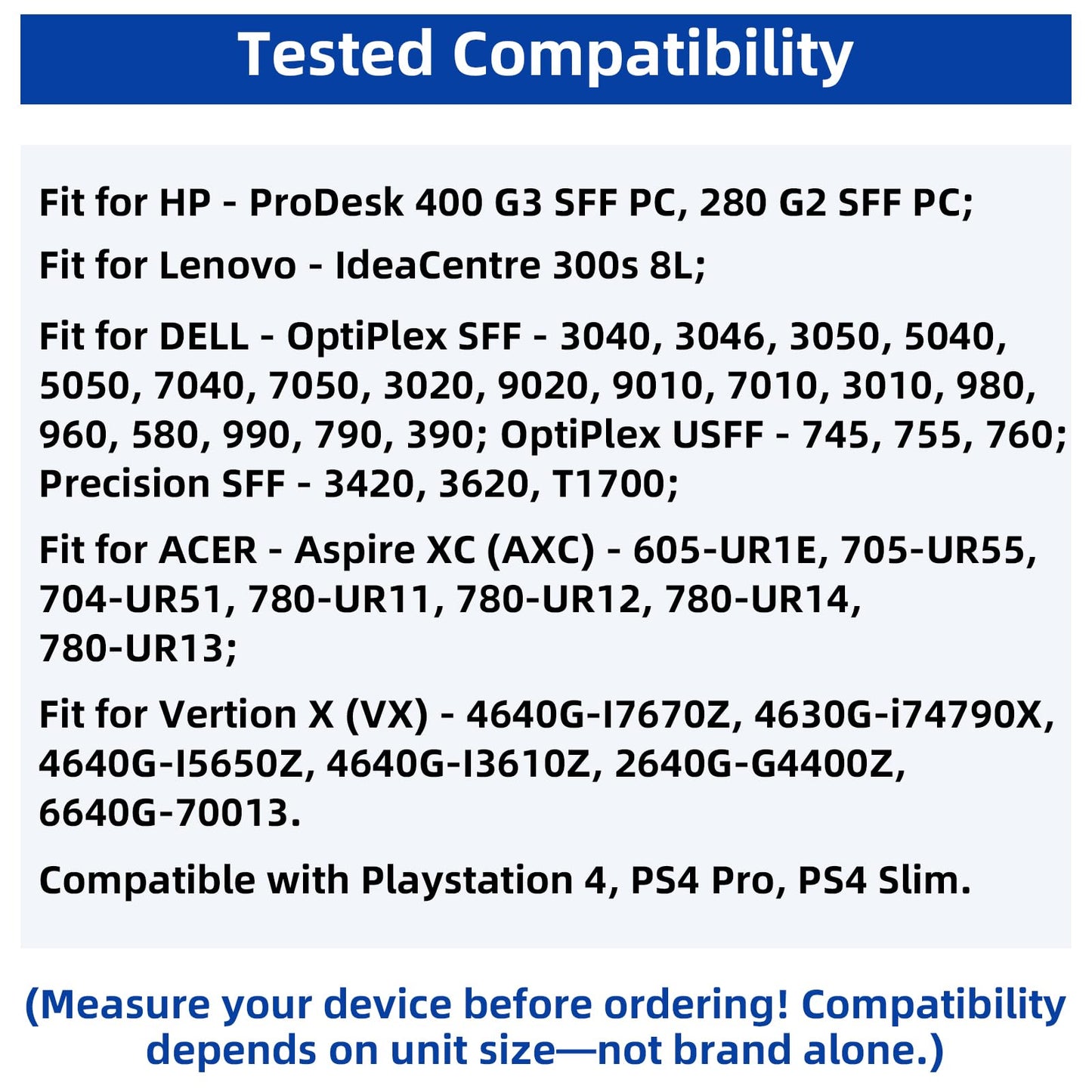 Patioer Under Desk Computer Mount for Small Form Factor SFF Computers Laptop and PCs, Compatible with PlayStation 4 PS4 Pro PS4 Slim (12" W x 4" H x 11" D)