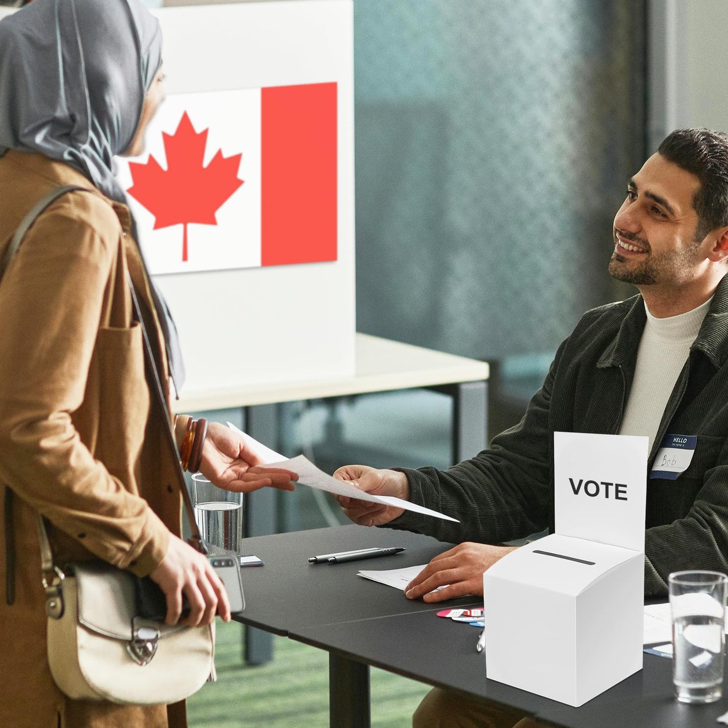 24 Pcs Ballot Box Raffle Box Donation Box for Fundraising, 6 X 6 X 6 Inch Cardboard Raffle Ticket Box with Slot Suggestion Box Removable Header Charity Box for Collecting Business Card Voting (White)