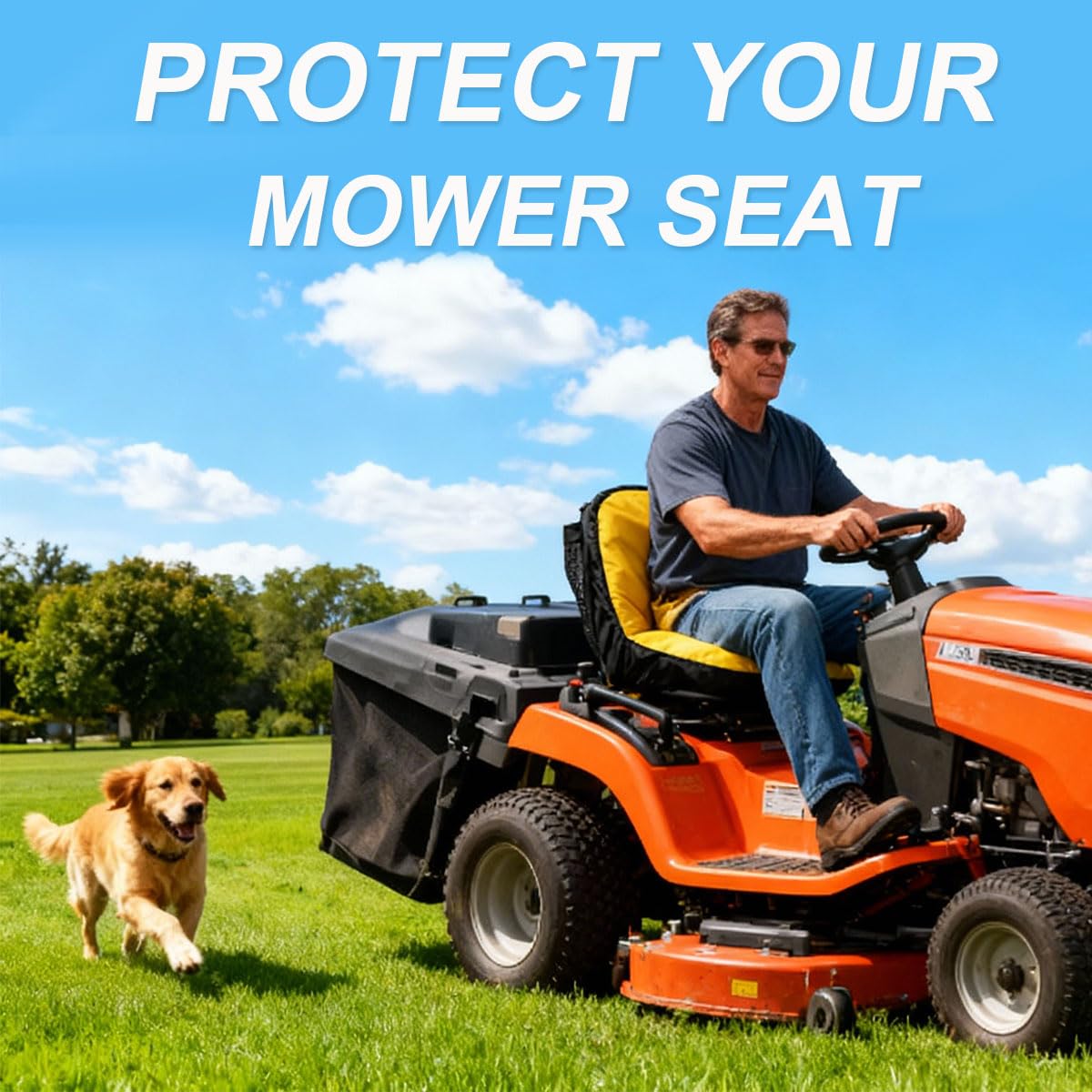 Riding Lawn Mower Seat Cover, Compatible with John Deere,Tractor Seat Cover, Compatible with Cub Cadet,for Craftsman,Mower Seat Cushion (Medium)