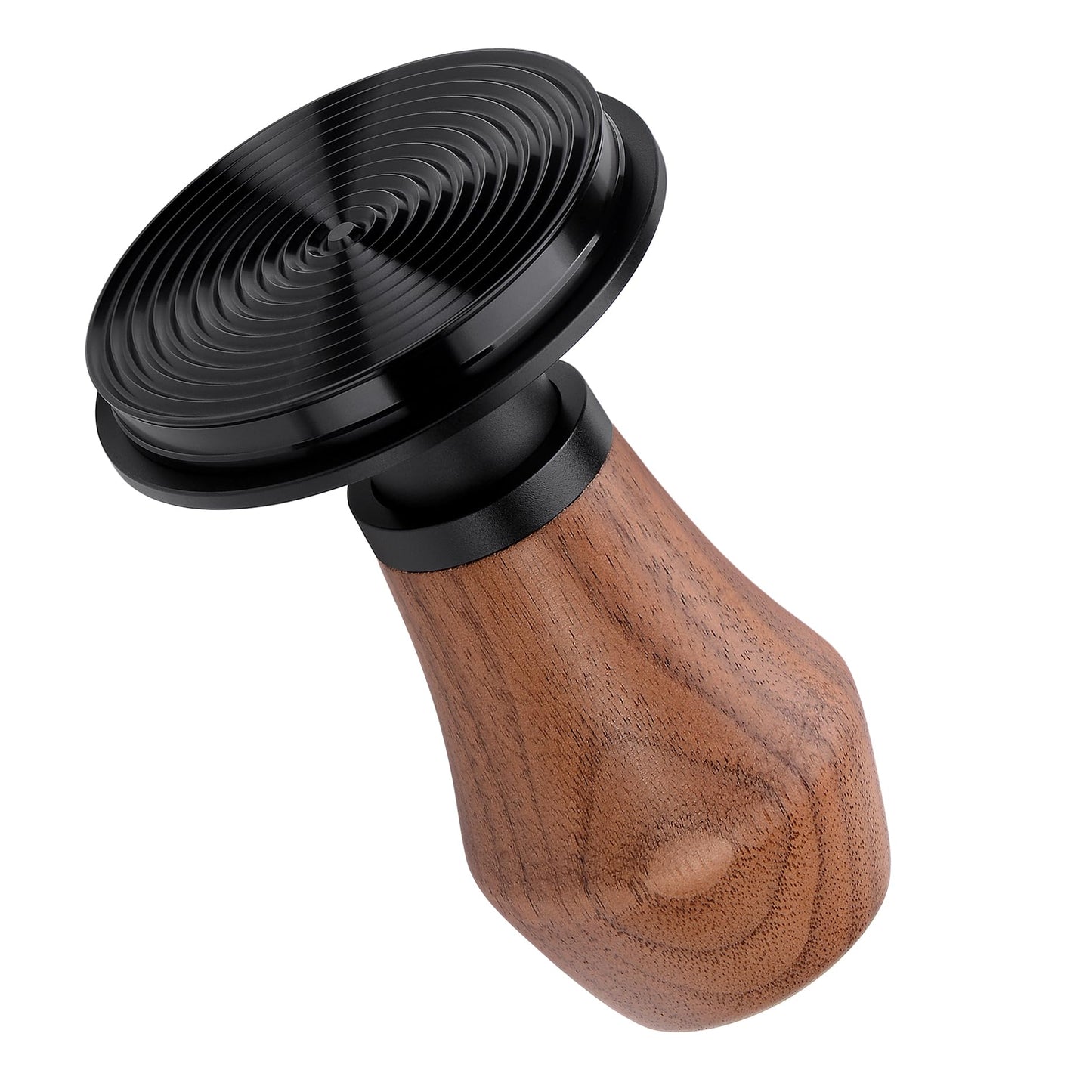 Normcore 58.5mm Espresso Coffee Tamper V4 - Spring Loaded Tamper With Titanium PVD Coating Ripple Base -15lb / 25lb / 30lbs Replacement Springs, Genuine American Walnut Handle
