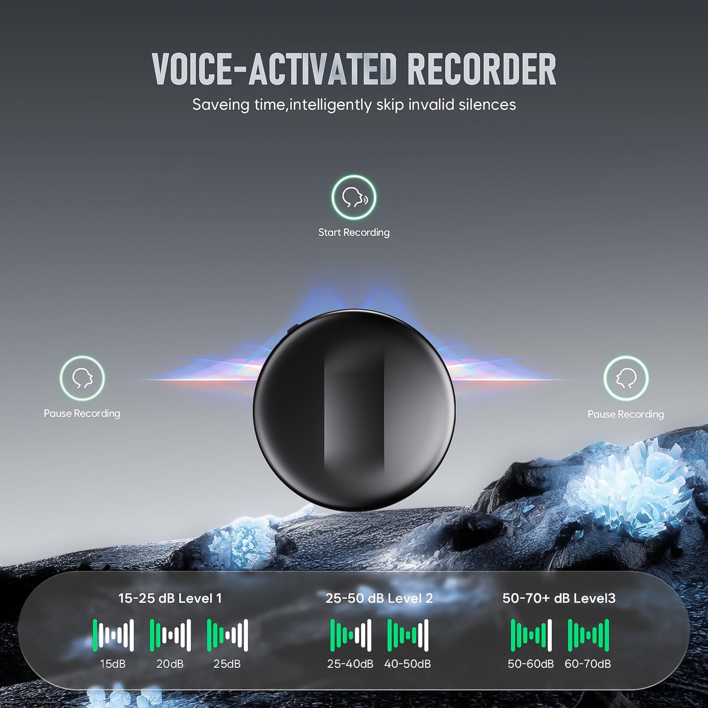 136GB(9800Hours) Magnetic Voice Activated Recorder, Digital Voice Recorder with DSP 5.0 AI-Intelligent Noise Cancellation, HD Audio Recording Device for Lectures Meetings Interviews Classes