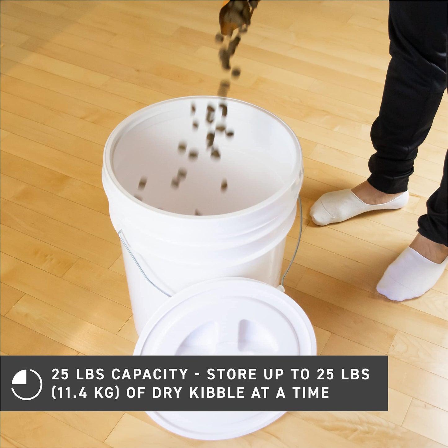 72 HRS Ready Seal Lid with 5 Gallon Bucket, Premium Seal Lid Airtight Leakproof BPA-Free Food-Grade Bucket Lid, Home Stackable All-Purpose Specialty Screw Seal Lid and Food Storage Container (White)