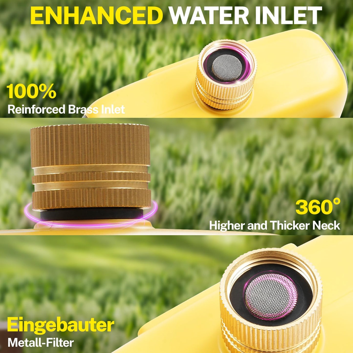 Johgee 3 Zones Water Timer Brass Inlet, Sprinkler Timer Programmable Garden Hose Timer with Rain Delay/Manual/Automatic Watering System,Waterproof Digital Irrigation Timer System for Lawns Pool