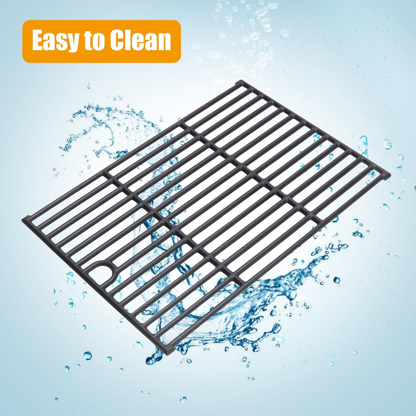 WEBROIL Grill Grates Replacement Part for Nexgrill 4 Burner 720-0830H 720-0670A 720-0783E 5 Burner 720-0888N,17" Cast Iron Cooking Grid for Charbroil 463241113,Kenmore 41516106210 Gas Grill,2 Pack