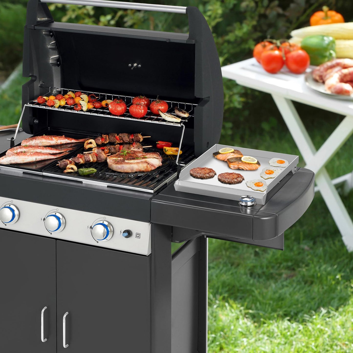 Stanbroil Universal Griddle for Gas Grill Side Burner, Stainless Steel Flat Top for Most Gas Grills, 11" x 13"
