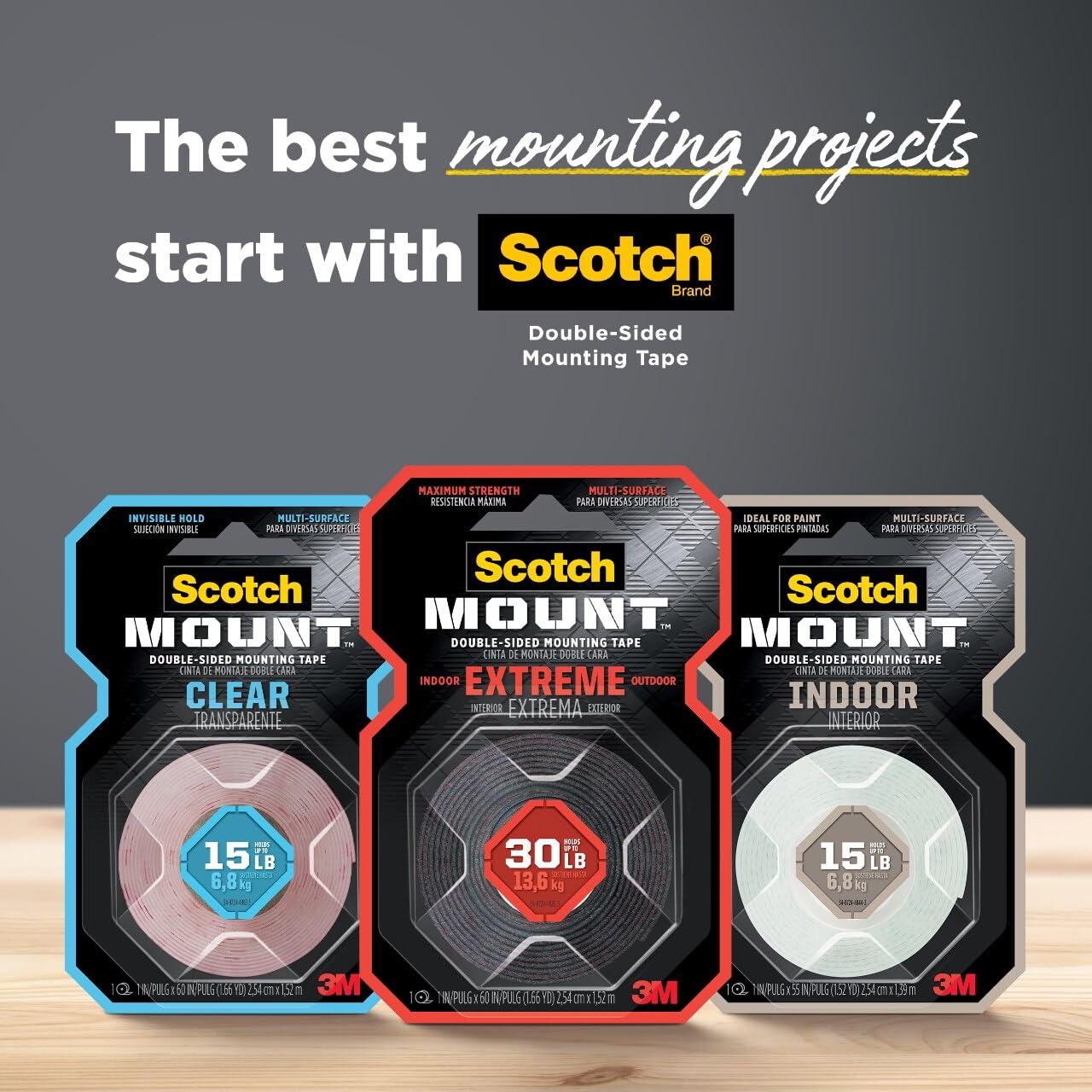 Scotch 414-LONG/DC Extreme Mounting Tape, 1-Inch X 400-Inch, 1-Pack