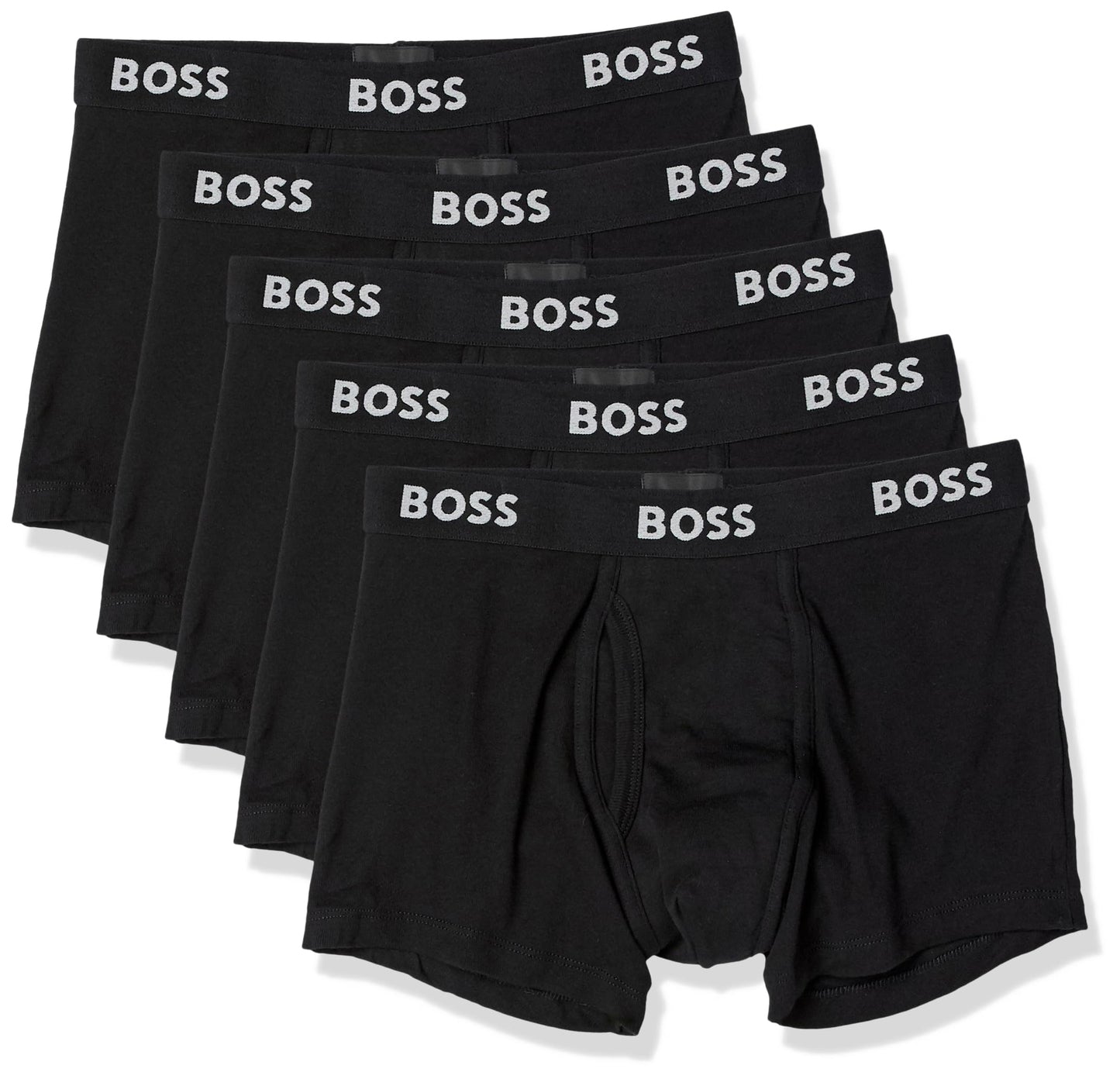 BOSS Men's 5-Pack Authentic Cotton Trunks, Dark Soil Black, M, Dark Soil Black, Medium