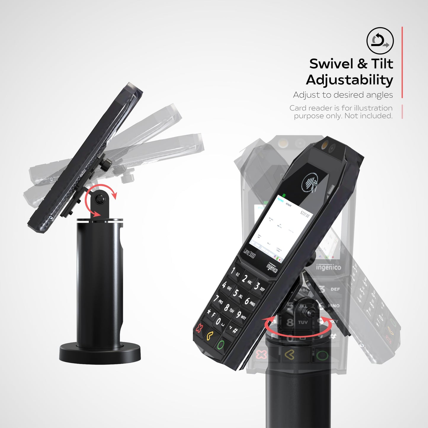 Ingenico Lane Rotating Stand - Mount Stand for Ingenico Lane/3000/5000/7000/8000 - (PAD-INGENDM)
