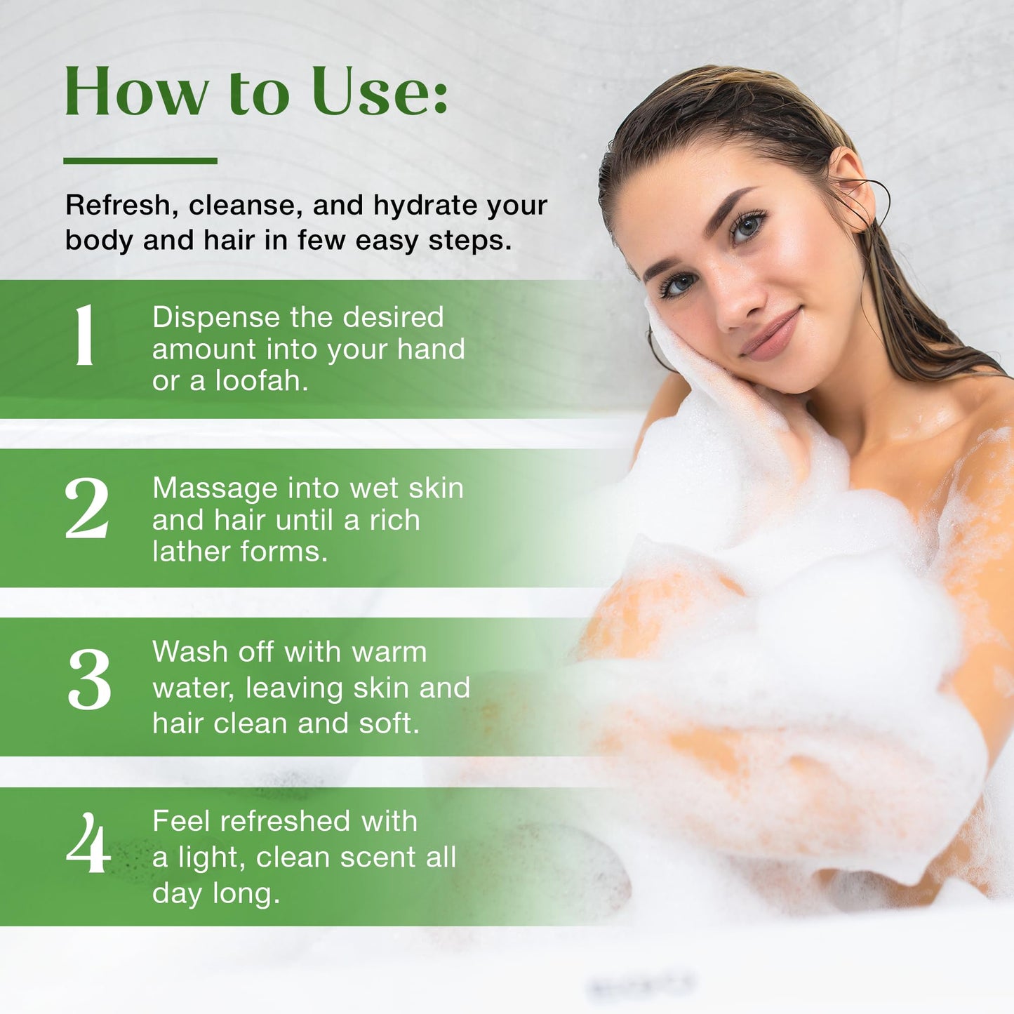 2-in-1 Shampoo and Body Wash with Pump - Aloe Vera & Bamboo Water Infused Moisturizing Formula Body Shampoo - Gentle, Refreshing Cleanser - Soothes, Hydrates, For All Skin, Hair Types - 1 Gallon