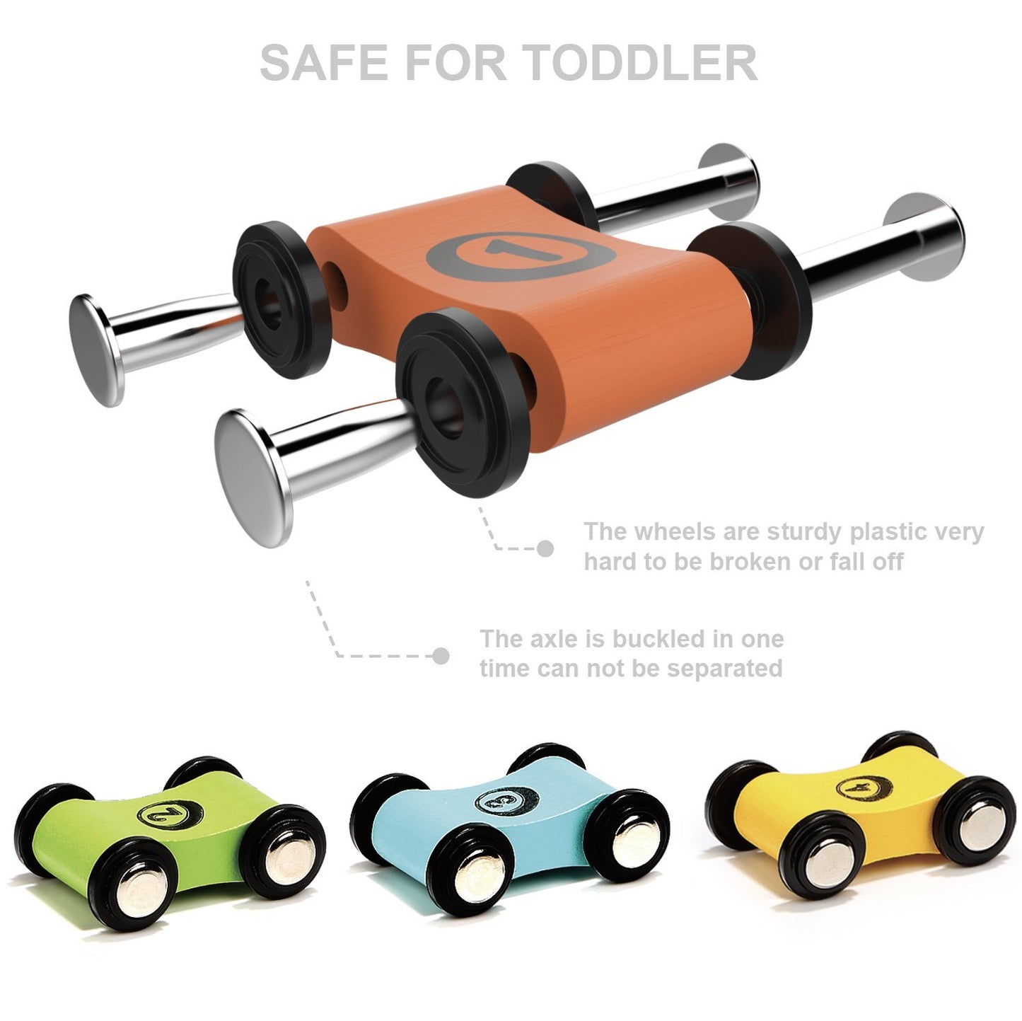 Top Bright Car Ramp Toys for 1 2 3 Year Old Boys Girls Gift, Wooden Race Track for Toddler 1-3, Montessori Toy for 18 Months with 4 Mini Cars