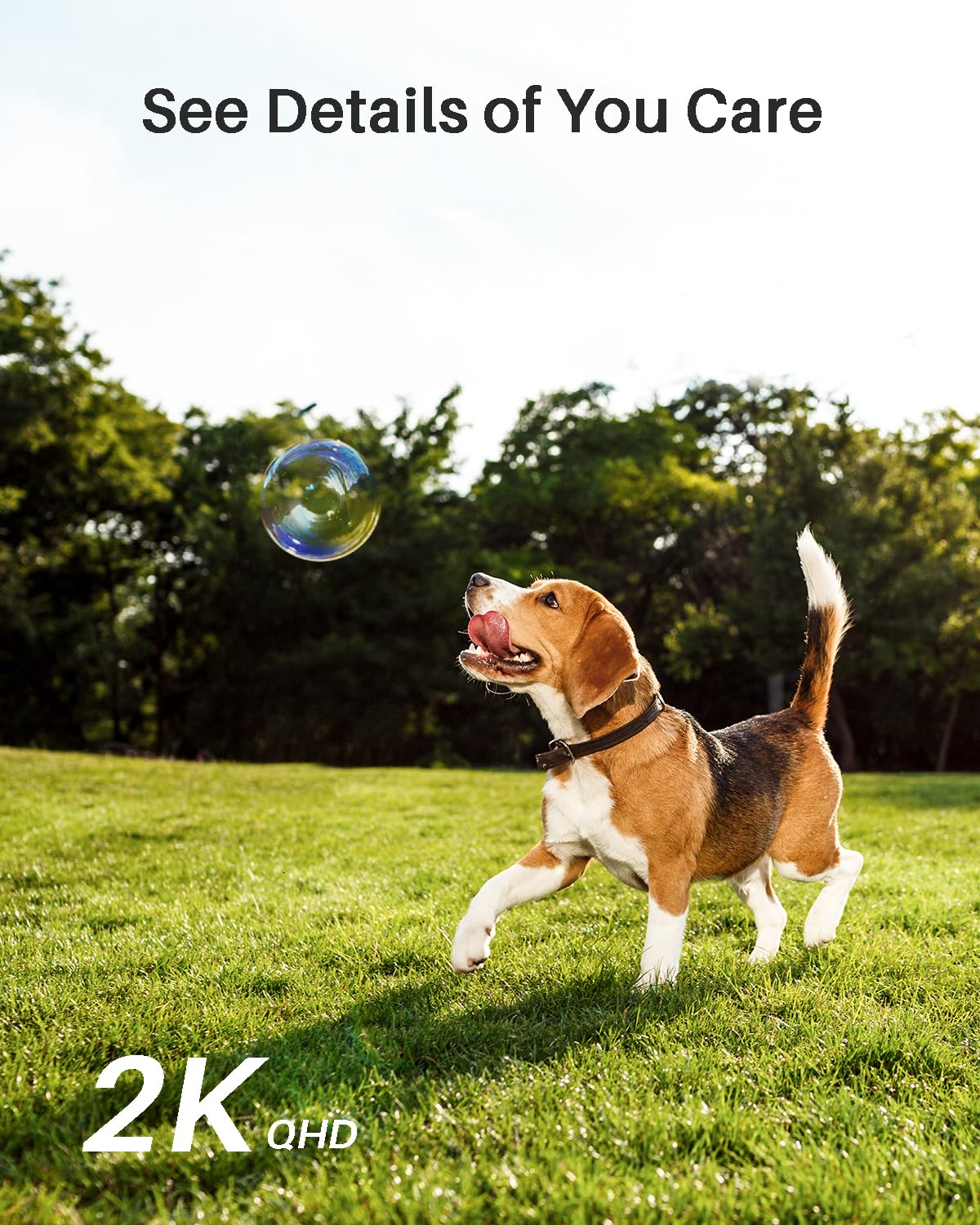 Add-on Wireless Security Camera(Base Station Required), WUUK 2K Home Camera Surveillance Exterieur WiFi, No Monthly Fee, Color Night Vision, Waterproof, Compatible for Alexa & Google