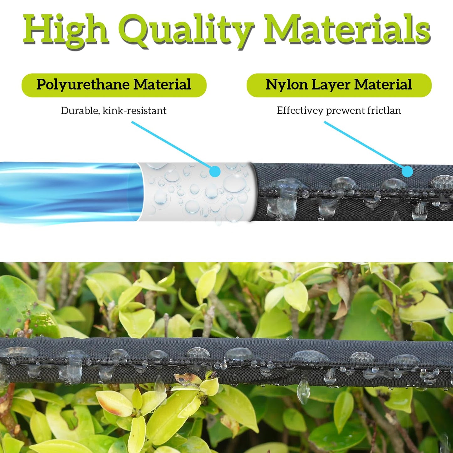 LINEX Garden Flat Soaker Hose 1/2" x 50 ft Drip Hoses Heavy Duty Save 70% Water for Vegetable