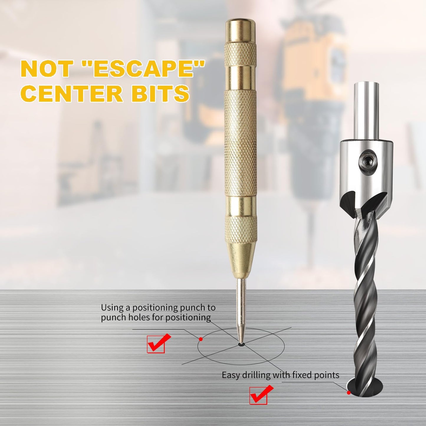 AOKLIT 5 Pack 50 Sizes Step Drill Bit & 5 Pack M2 Countersink Drill Bit Set，Titanium Coated, with Aluminum Case, Multiple Hole Stepped Up Bits for DIY