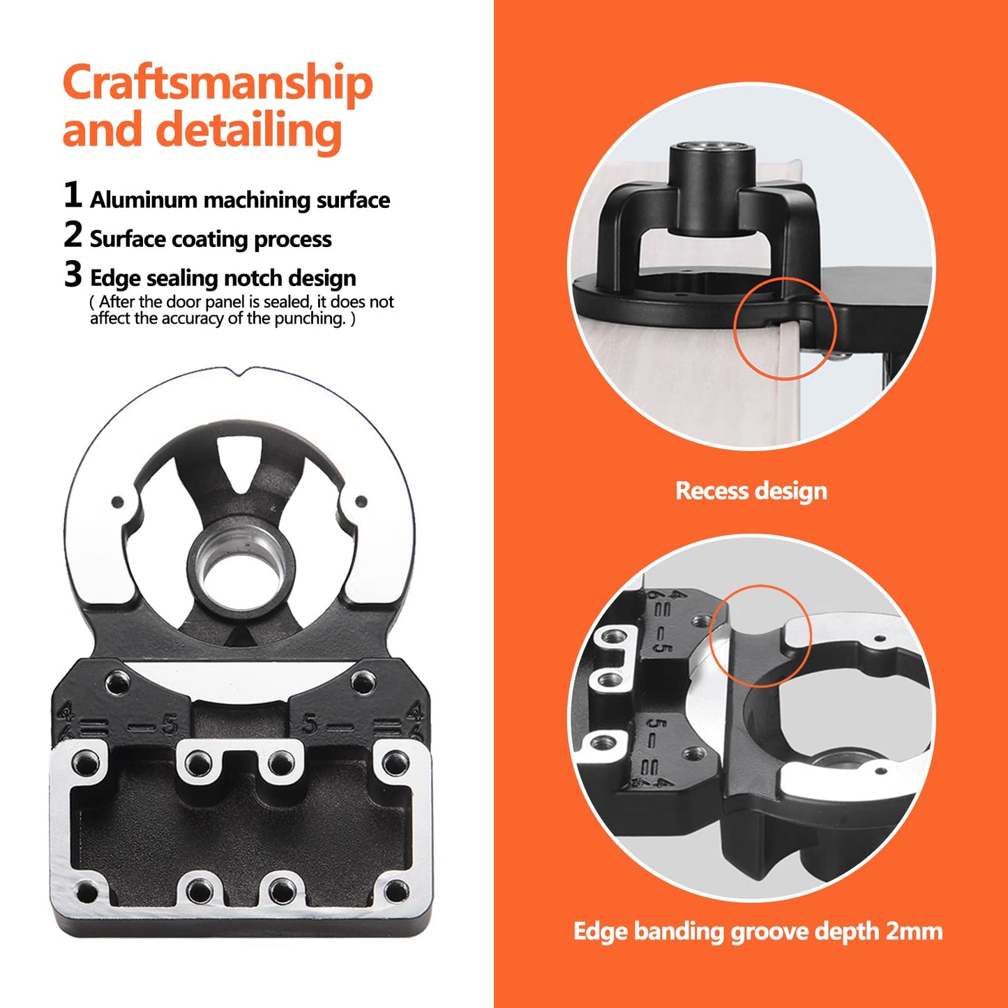 Adoles 35mm Concealed Door Hinge Jig,Accurate Locking Cabinet Hinge Jig,Aluminum Alloy Material Comes With Clamping Device For Easy Carrying And Use.