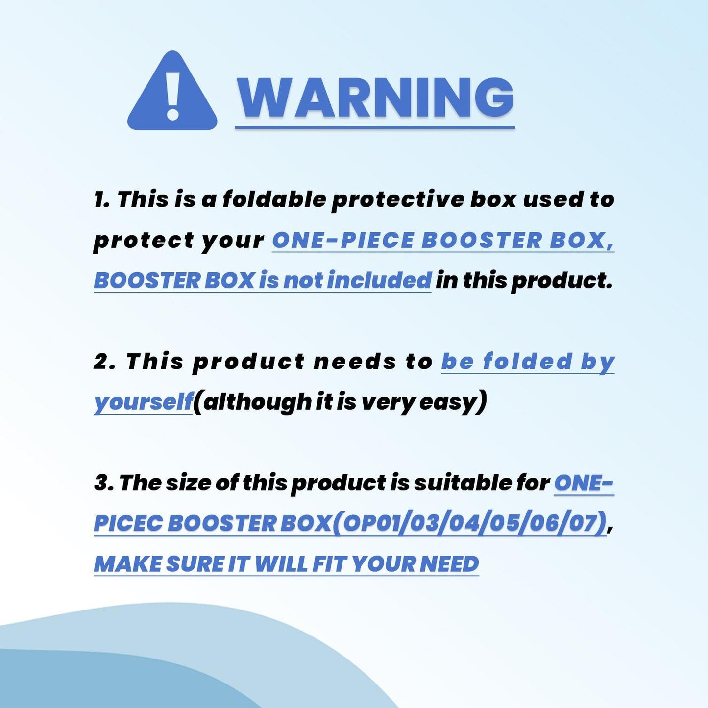 HOUSYLOVE PET OPCG Booster Protectors for One Piece Card Game (10 Pack) - 0.5mm Thick Clear ONE PIECE TCG Booster Display Box - Suits OP01/OP03/OP04/OP05/OP06 Protector Case