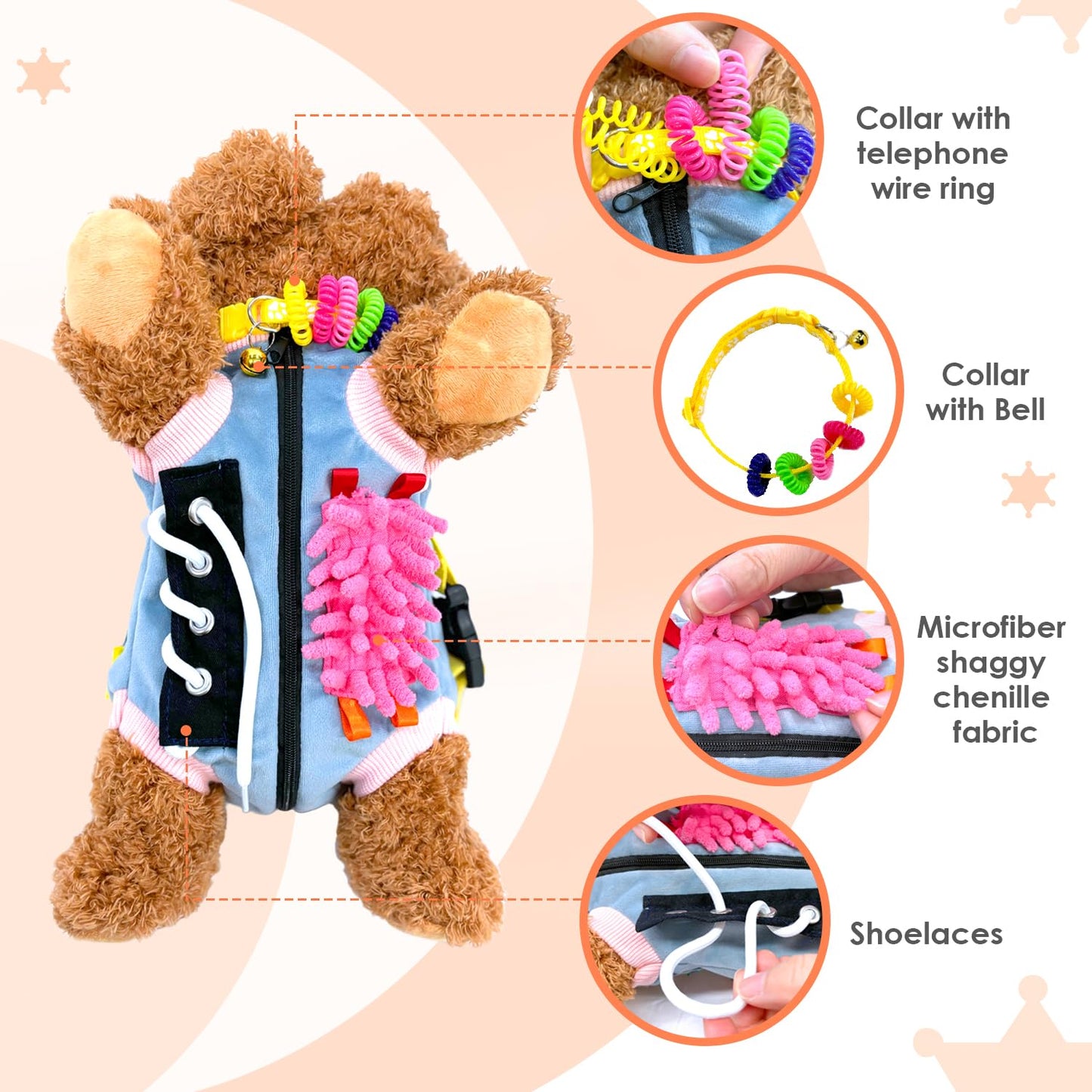 Fidget Dog Blanket for Elderly, Fidget Sensory Dog Blanket for Seniors with Alzheimer’s, Dementia Products for Elderly, Sensory Fidget Blanket