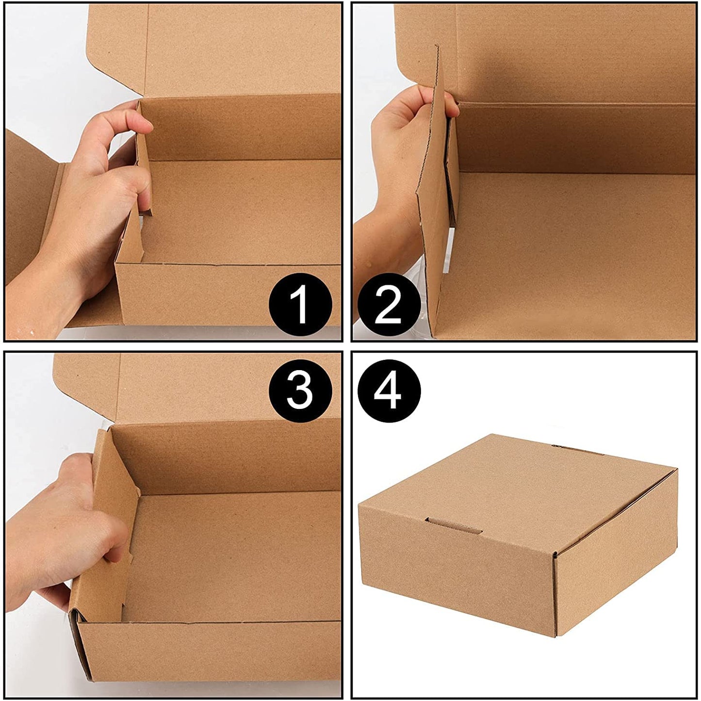 HAKZEON 100 Pack 4 x 4 x 2 Inch Brown Shipping Boxes, Corrugated Box Mailers, Small Cardboard Gift Boxes Bulk, Tab Lock Tuck Top Mailer Boxes for Packing Small Crafts Transporting item