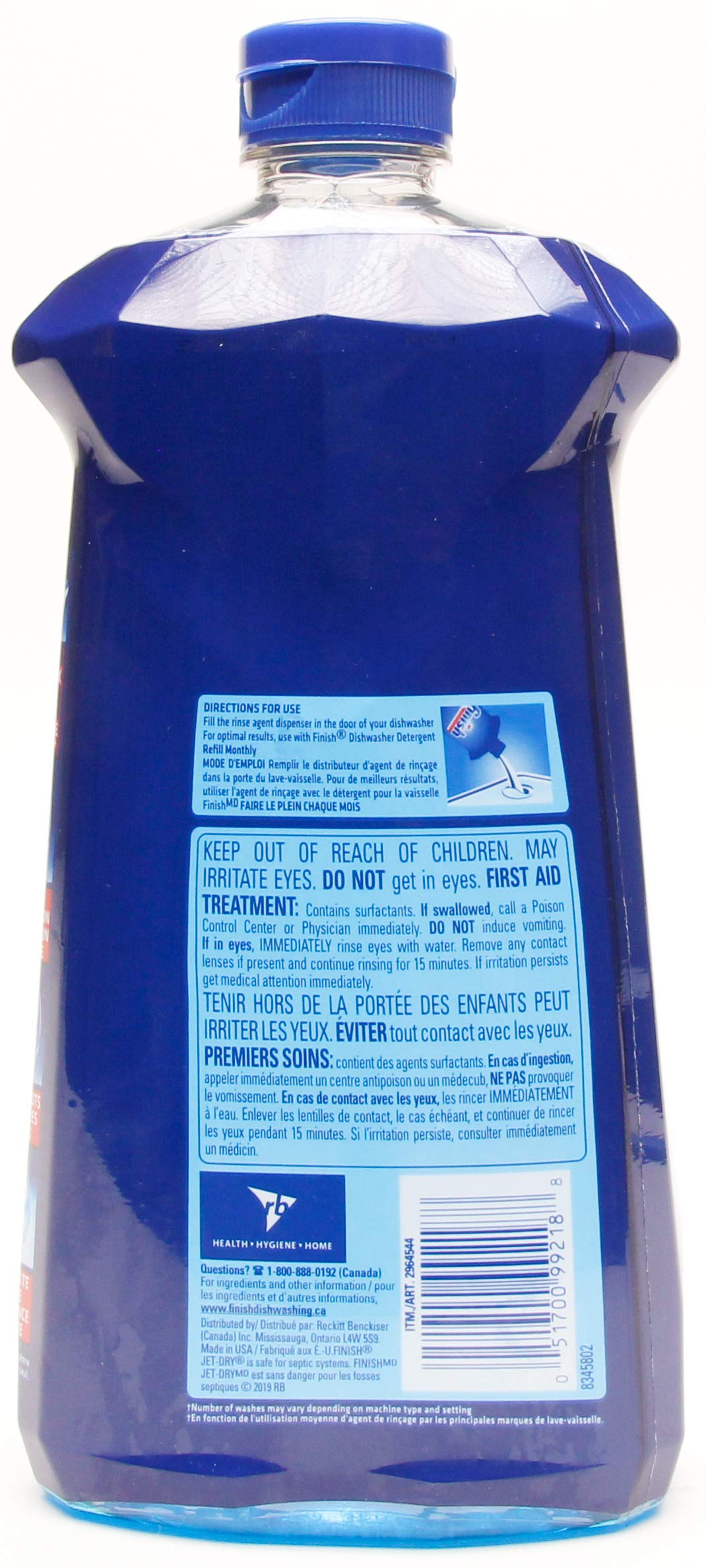 Finish Quantum Jet-Dry Ultra Dishwasher Rinse Agent, 315 Washes - 32 Fl Oz / 946 mL x 2 Pack (630 Washes)