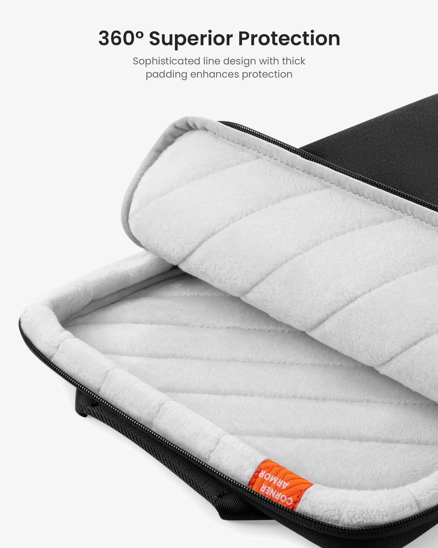 tomtoc 360 Protective Laptop Sleeve Designed for 2026 15-inch MacBook Air M5/A3448, M4/A3241, M3/A3114 M2/A2941, 15'' Surface Laptop AI PC/6, Water-Resistant Well-Organized Accessory Sleeve Case