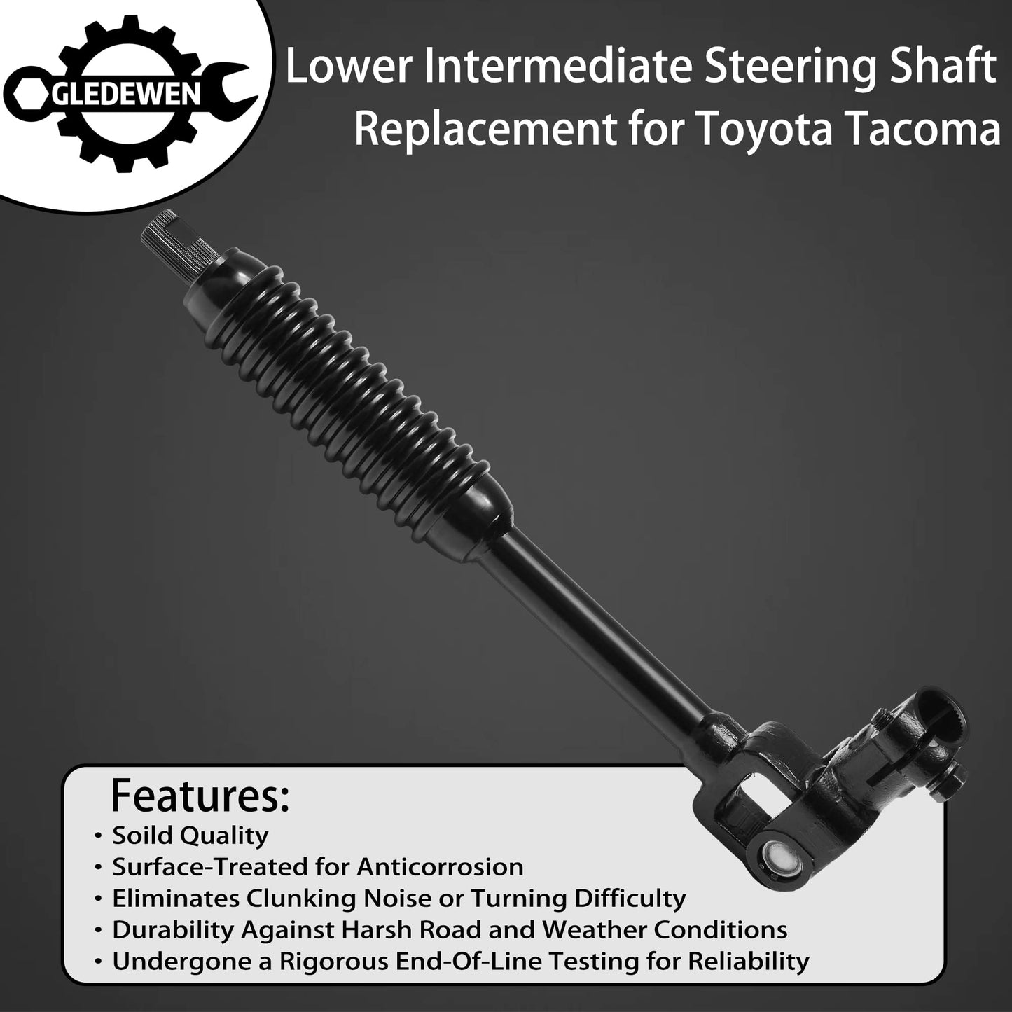 Steering Column Lower Intermediate Steering Shaft, Compatible with 2005-2015 Toyota Tacoma 4WD & Pre Runner 2WD or 4WD, with U-Joint Coupler | Replaces 4520304021, 45203-04020