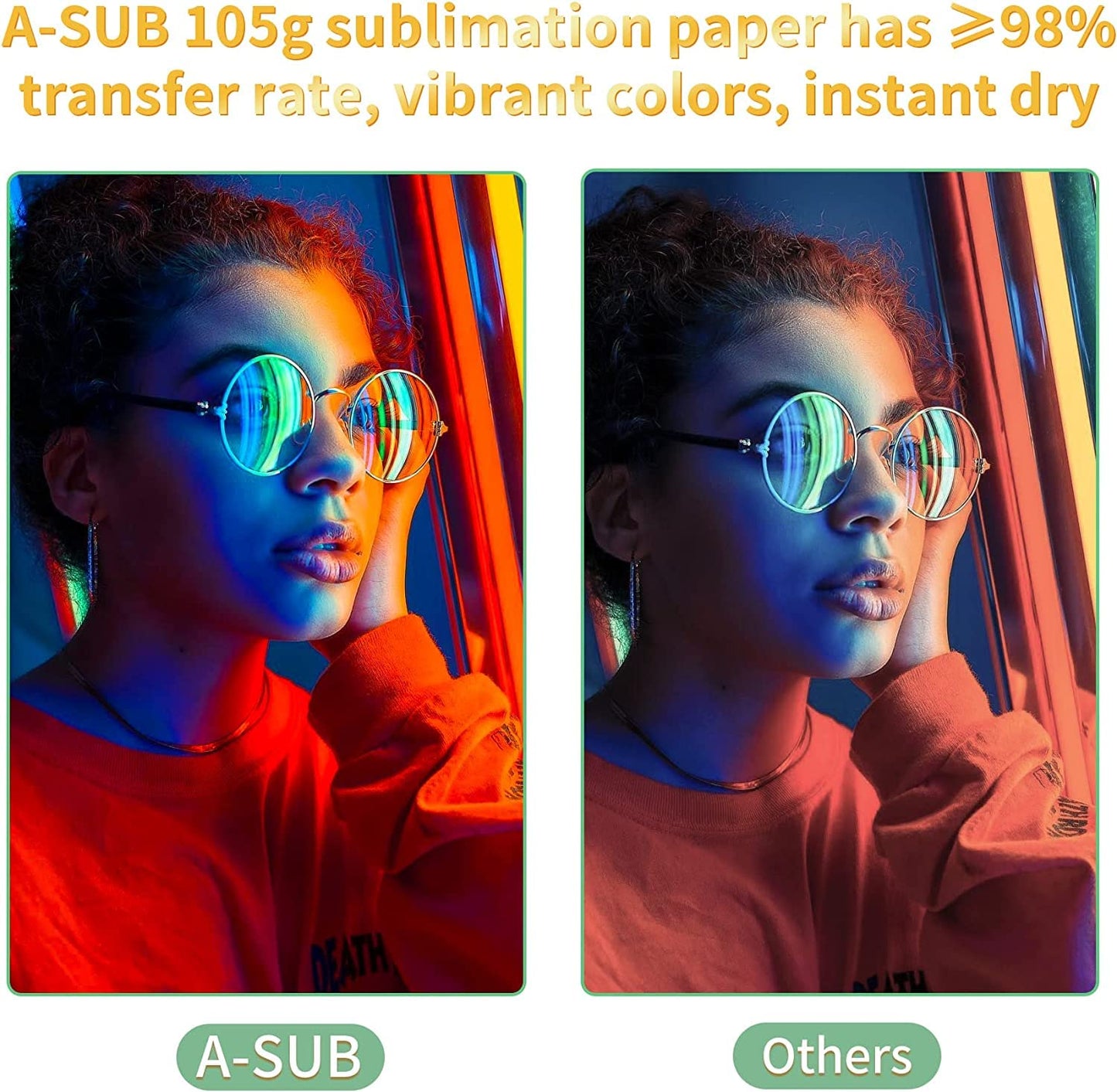 A-SUB Sublimation Paper- 150 Sheets Heat Transfer Paper 8.5x14 inch Compatible with Inkjet Sublimation Printer 105g