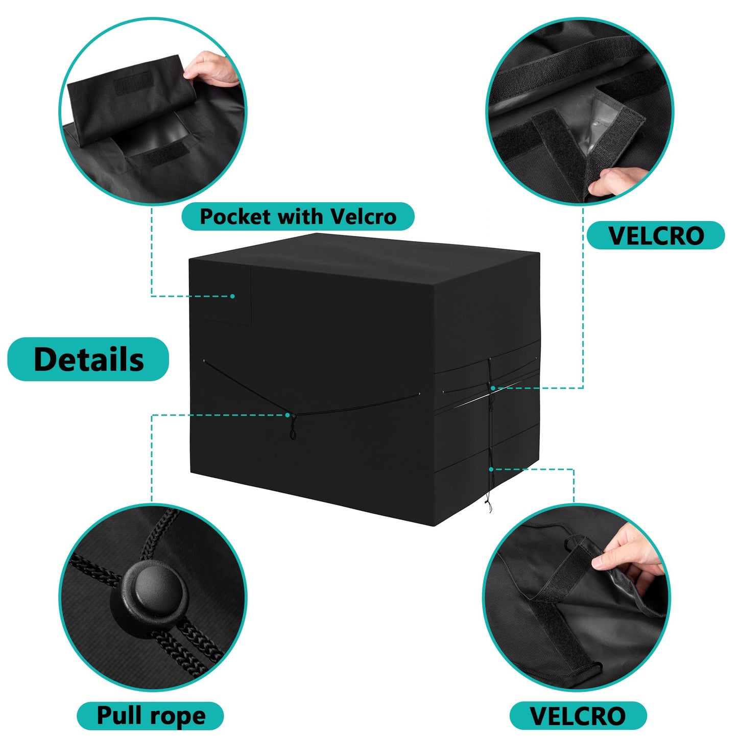 Adnee Pool Heat Pump Cover - 39.7" x 33.8" x 30.7" Waterproof Pool Equipment Cover for Winter- Adjustable Pool Heater Winter Cover for Outside Units