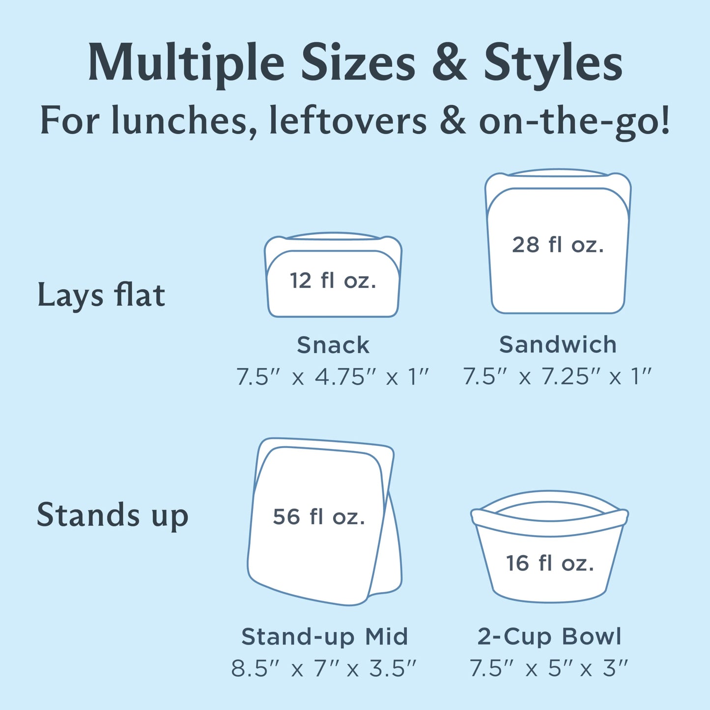 Stasher Premium Silicone Reusable Food Storage Bags 4-Pack Boxed Starter Kit, Clear, Microwave, Sous Vide, Dishwasher, Oven & Freezer Safe, Multi-Use Containers, BPA Free, Leak-Free, Eco-Friendly