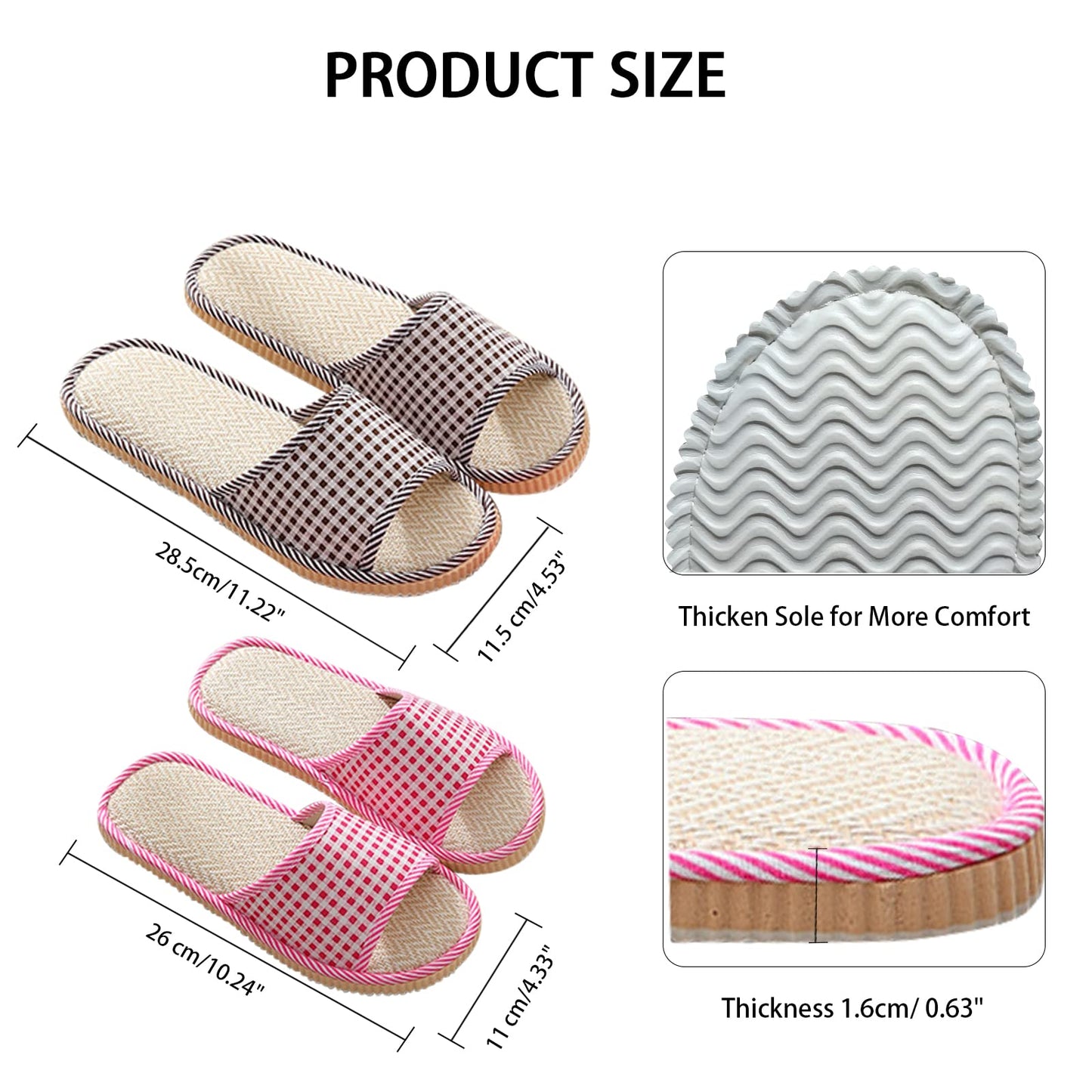 10 Pairs Washable House Slippers for Guests,Disposable Slippers for Guests,Breathable Open Toe Indoor Slipper,Spa Slipper for Guests,Home,Bedroom,Hotel,Travel,Unisex Universal Size(6 Large Size+4,