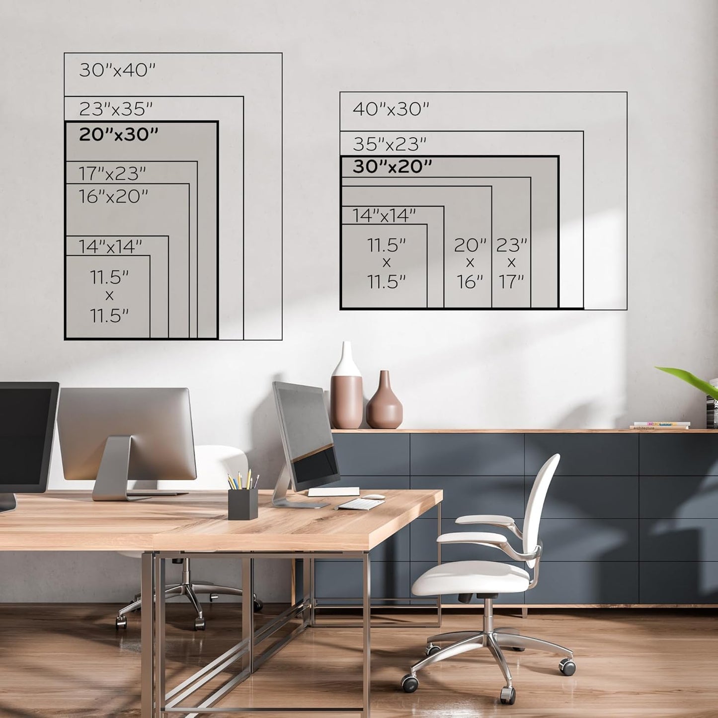 U Brands Magnetic Dry Erase Calendar Board, 30"x20", White Wood Style Frame, Includes Magnets