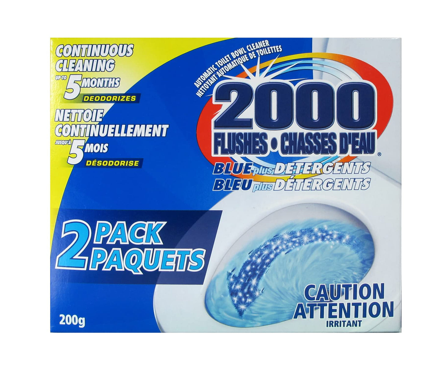 2000 Flushes Automatic Toilet Bowl Cleaner | Blue plus Detergents 100g | Makes scrubbing easier by helping break down toilet bowl residue and stains, with pine oil scent | 90813 | 12 Cubes
