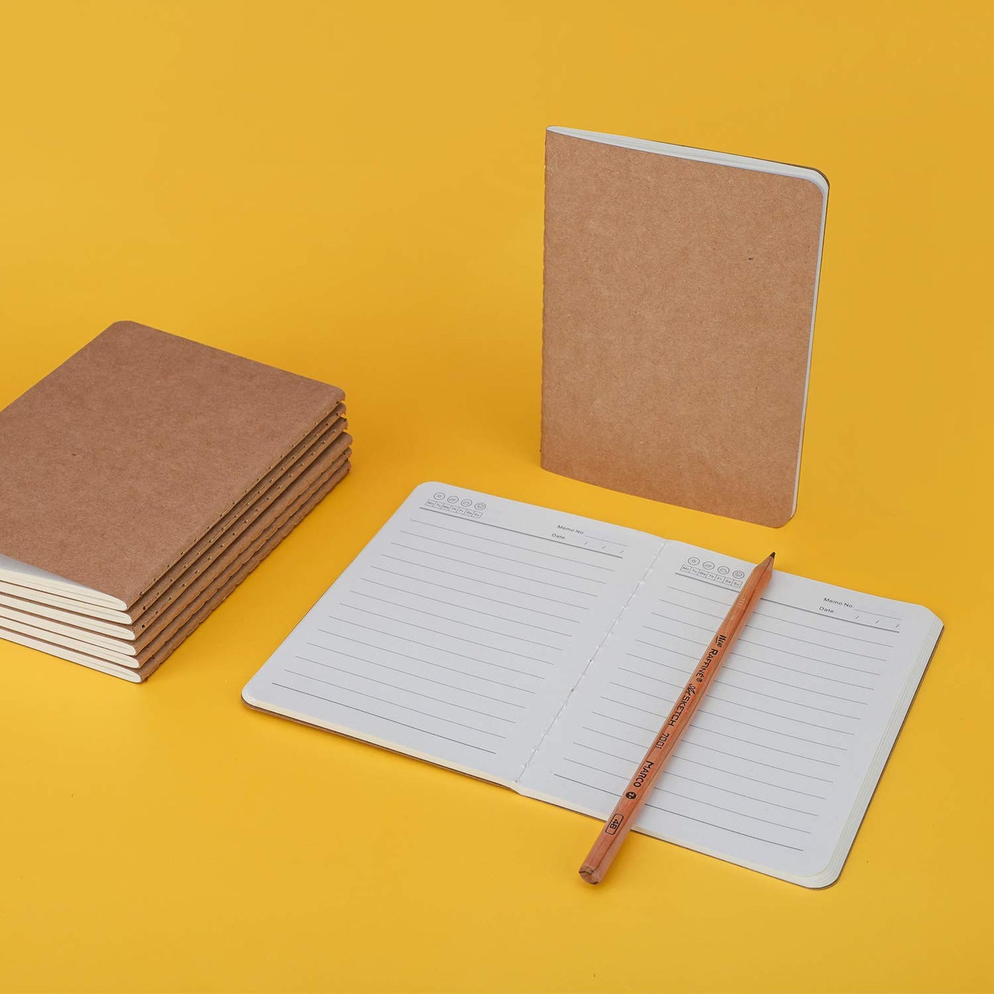 EUSOAR Pocket Notebook Journal, A6 36 Pack 3.9" x 5.5" 60 Pages Softcover Lined Kraft Notebooks, Memo Scratch Pads Notepad Travel Journal Sketchbook, Office Subject Writing Diary Notebooks