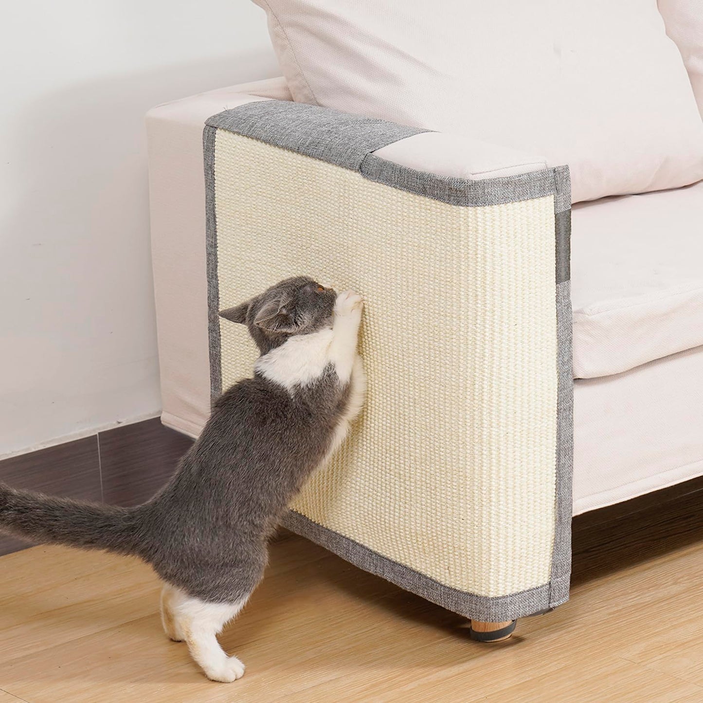Uross Natural Sisal Cat Couch Protector Cat Scratch Furniture Protector- Couch Protector from Cat Claws, Anti Couch Corner Sofa Protectors Furniture Scratch Guards for Cats - Right
